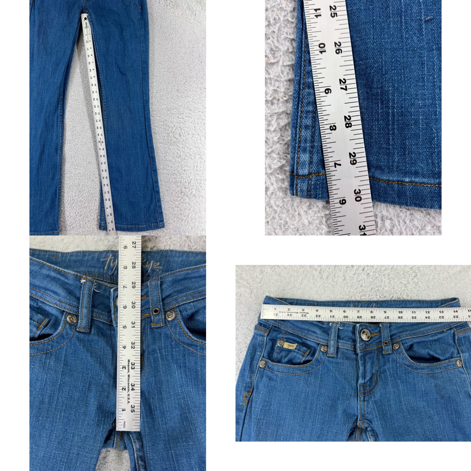 Vintage Vintage Tyler Skye Women’s Flared Denim Jeans 28 Blue Cotton Blend Slimming Stretch 30-inch Inseam Size 28" / US 6 / IT 42 - 8 Thumbnail