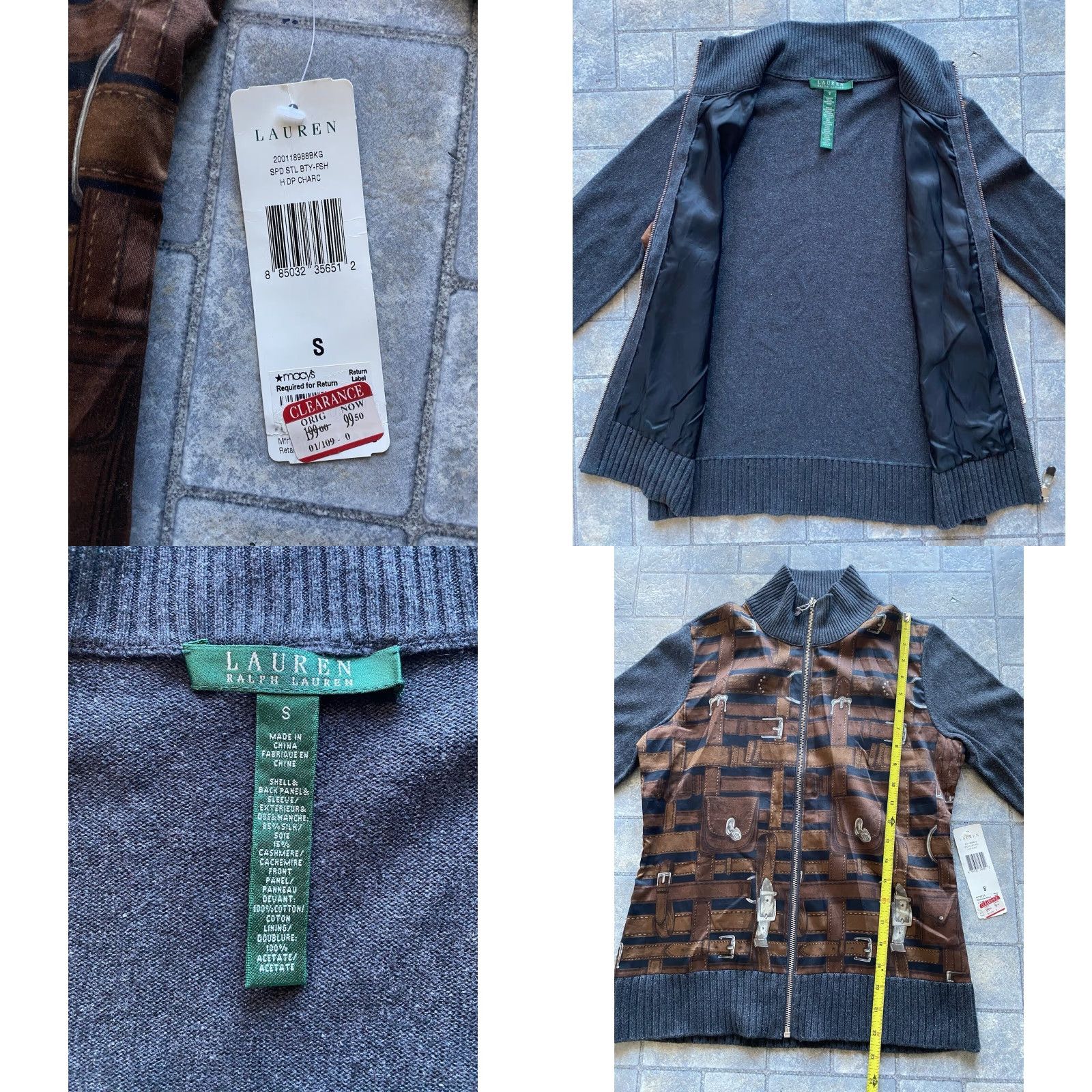 Ralph Lauren LauRen Ralph Lauren Silk Cashmere Women’s Long Sleeve Belts Graphic Shirt Sweater S Multicolor Full Zip Womens Size S / US 4 / IT 40 - 8 Thumbnail
