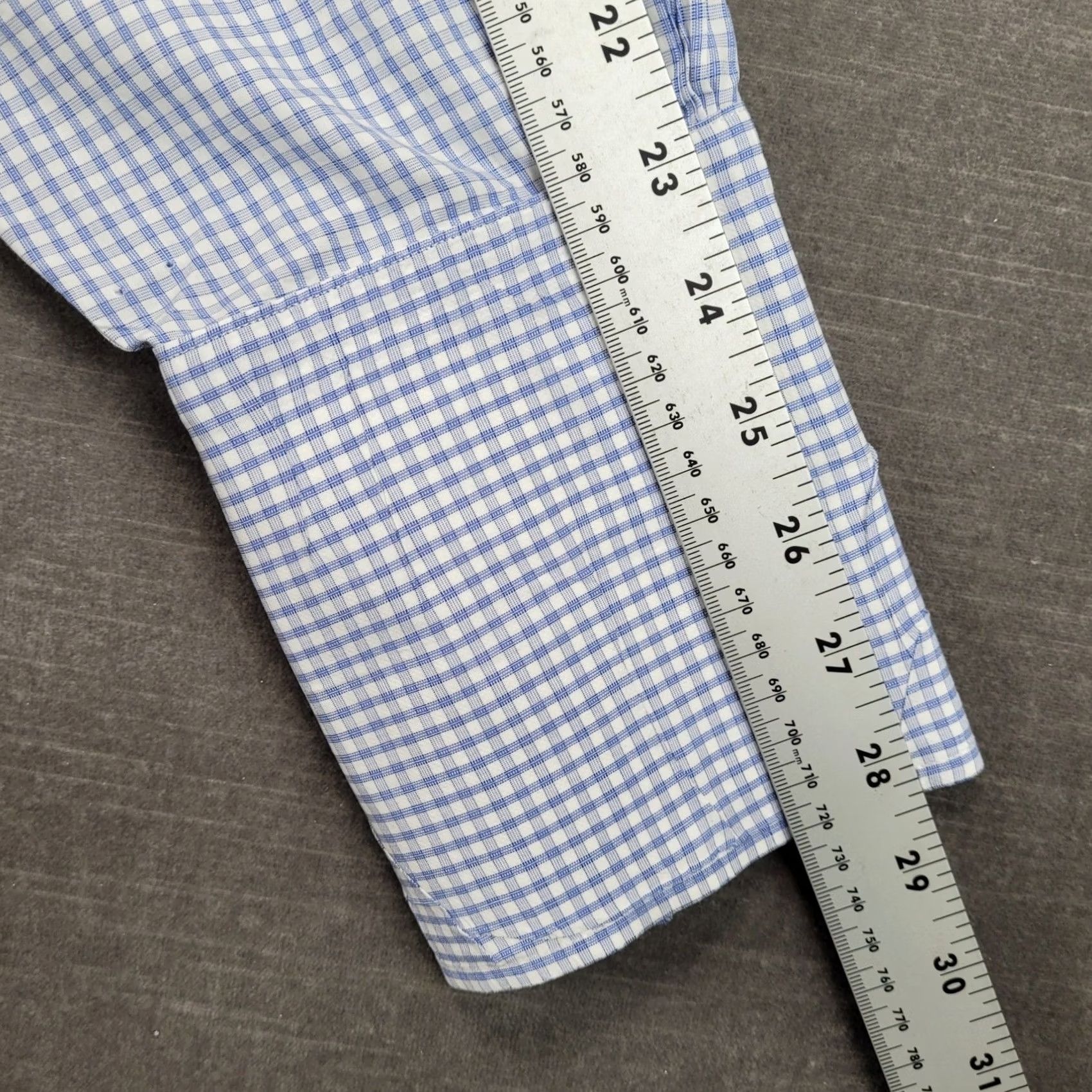 Brooks Brothers Brooks Brothers Mens Slim Fit Blue White Gingham Check Shirt 17 36 French Cuff Size US XL / EU 56 / 4 - 6 Thumbnail