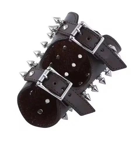 Jewelry Leather Metal Spikes Gauntlet Wristband Armband🔥🔥🔥 Size ONE SIZE - 2 Thumbnail