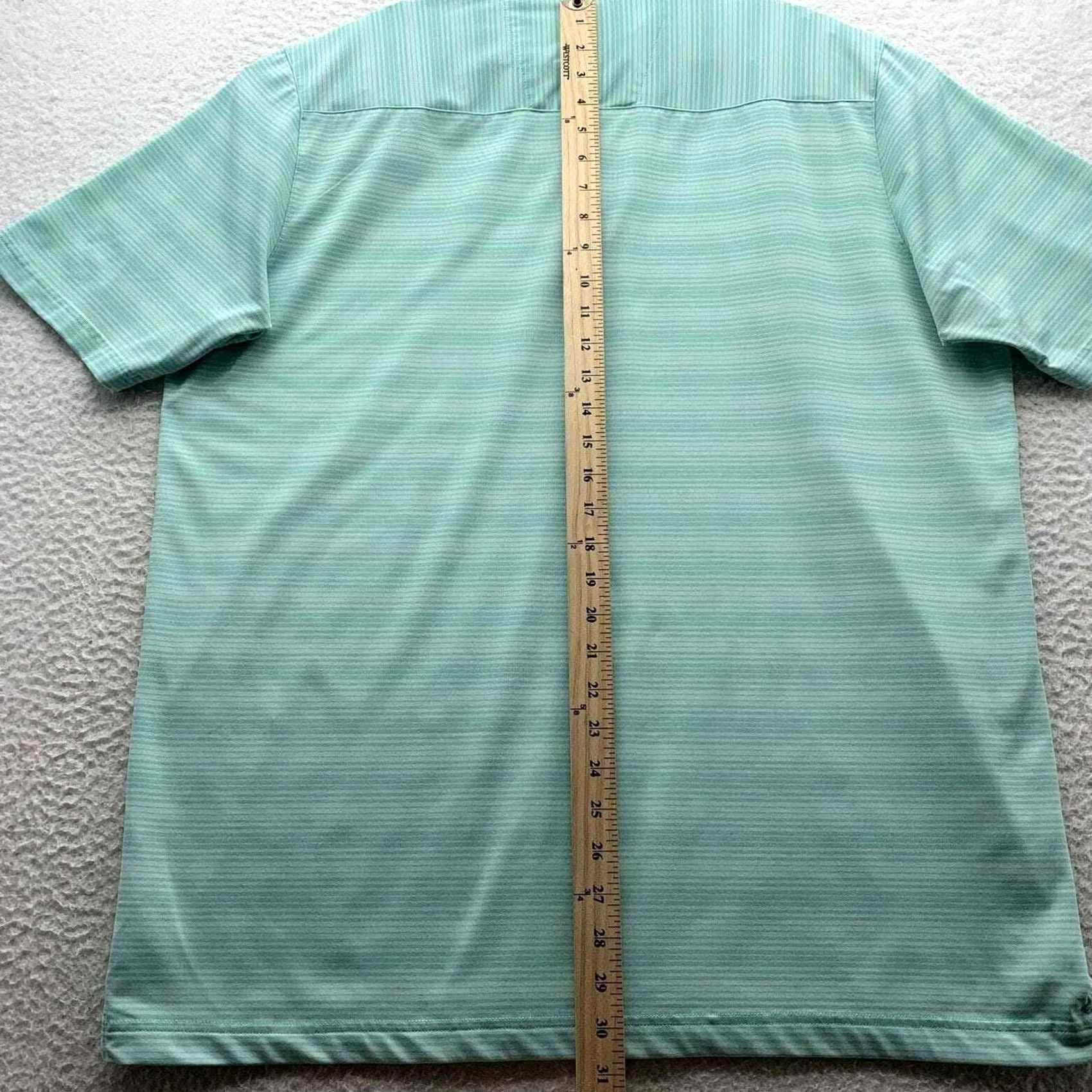 Under Armour Under Armour Golf Polo Shirt Mens XL Loose Fit Sea Green White Stripe Size US XL / EU 56 / 4 - 6 Thumbnail