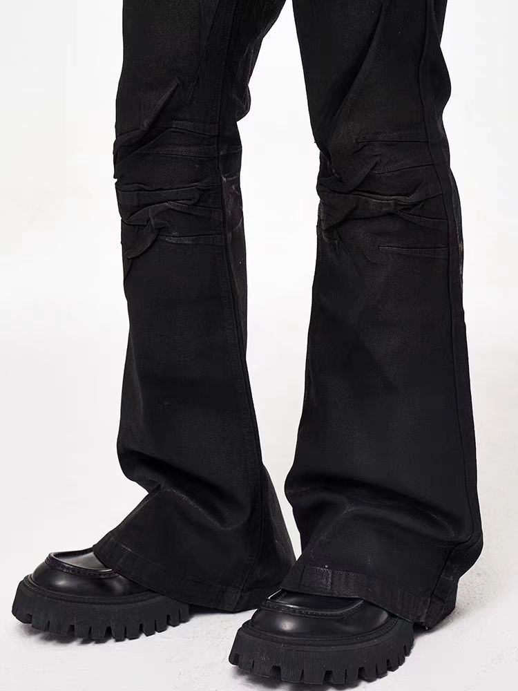 Japanese Brand × Jean High street style coated micro flare jeans Size US 32 / EU 48 - 5 Thumbnail