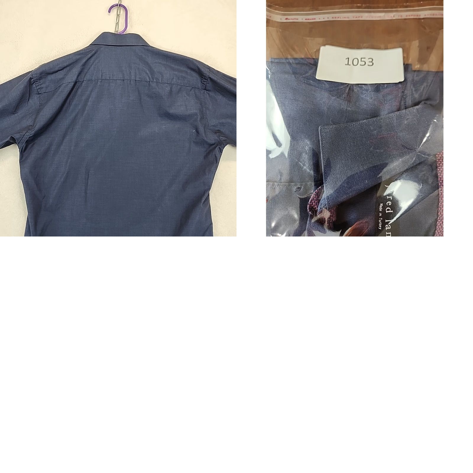 Jared Lang VINTAGE: No? (Note: Original title not vintage) Jared Lang Dress Shirt Navy Blue Button-Up Men L Cotton Solid Body/Workwear/Professional Size 42R - 9 Thumbnail