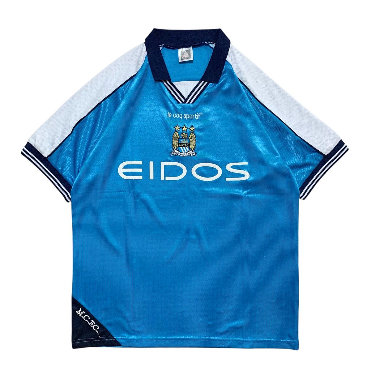 Le Coq Sportif Vtg 90s Le Coq Sportif Manchester City 'EIDOS' Home Jerseys Size US M / EU 48-50 / 2 - 1 Thumbnail