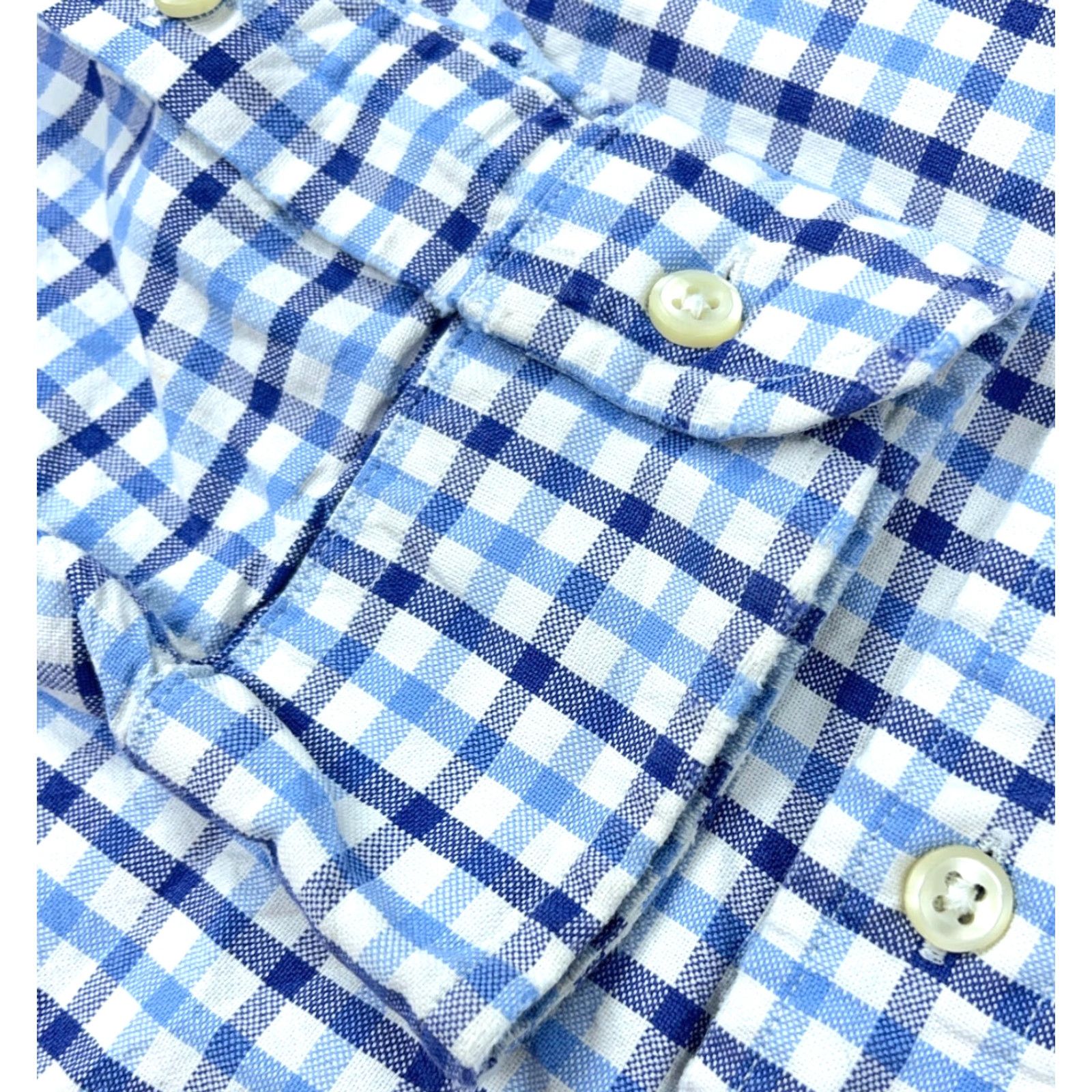 Ralph Lauren Ralph Lauren Shirt Men Medium Blue Button Up Oxford Cloth Tattersall Plaid Dress Shirt Size 40R - 6 Thumbnail