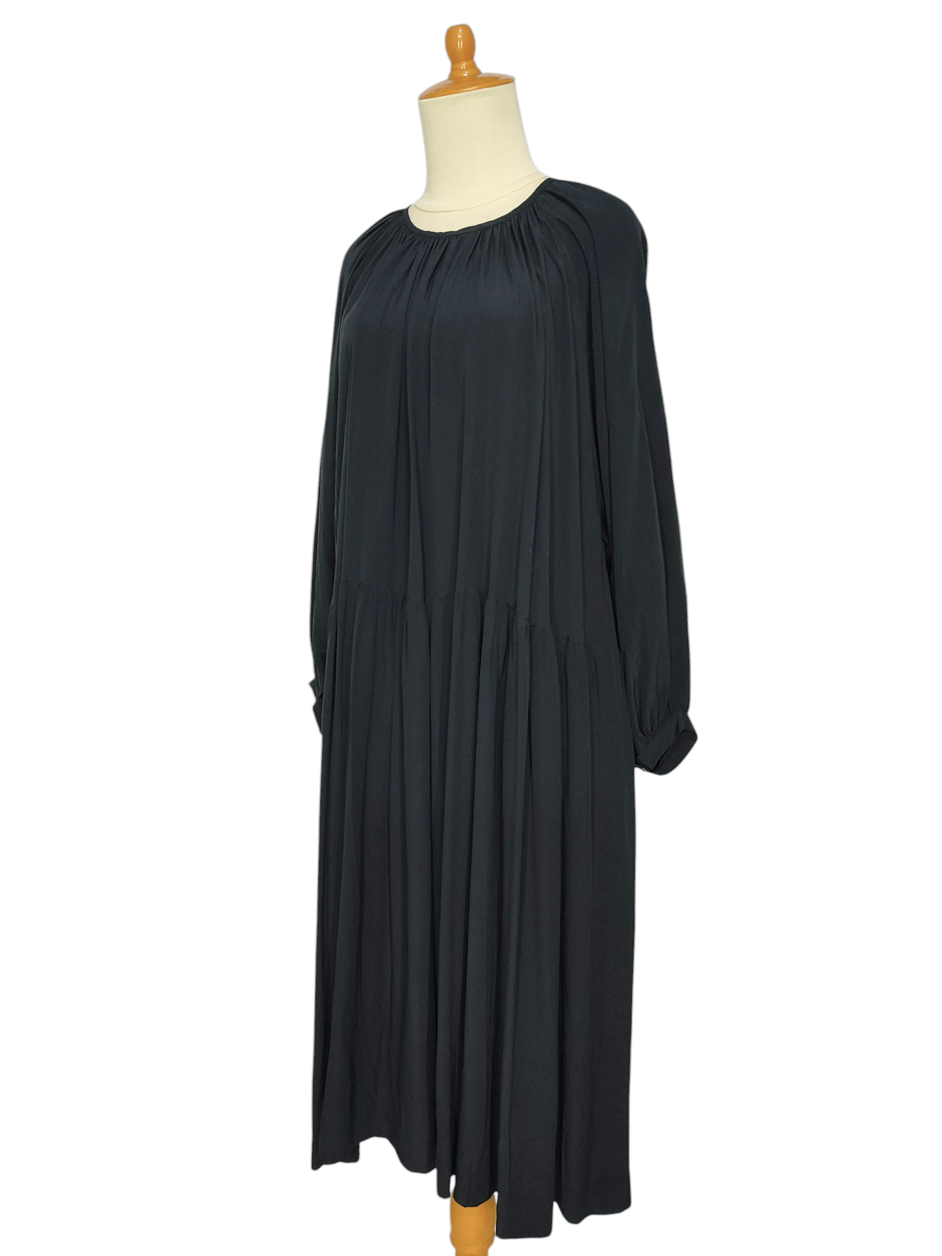 Comme des Garcons ARCHIVE📕 90s CDG Pleated Sculptural Gathered Monastic Dress Size L / US 10 / IT 46 - 3 Thumbnail
