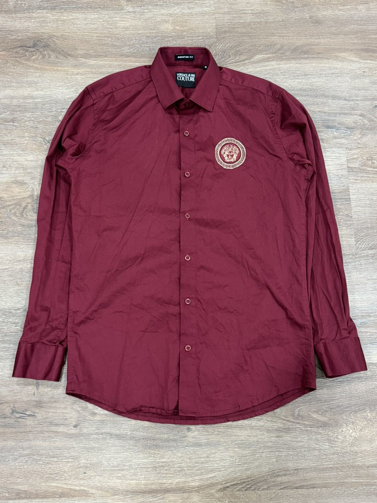 Versace Jeans Couture Versace Jeans Couture Medusa Head Embroidery Shirt Burgundy Size US M / EU 48-50 / 2 - 1 Thumbnail