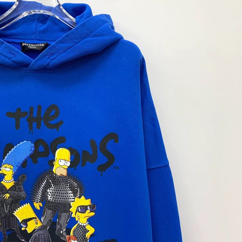 Balenciaga Balenciaga Dark blue character slogan printed cotton hoode Size US L / EU 52-54 / 3 - 3 Thumbnail