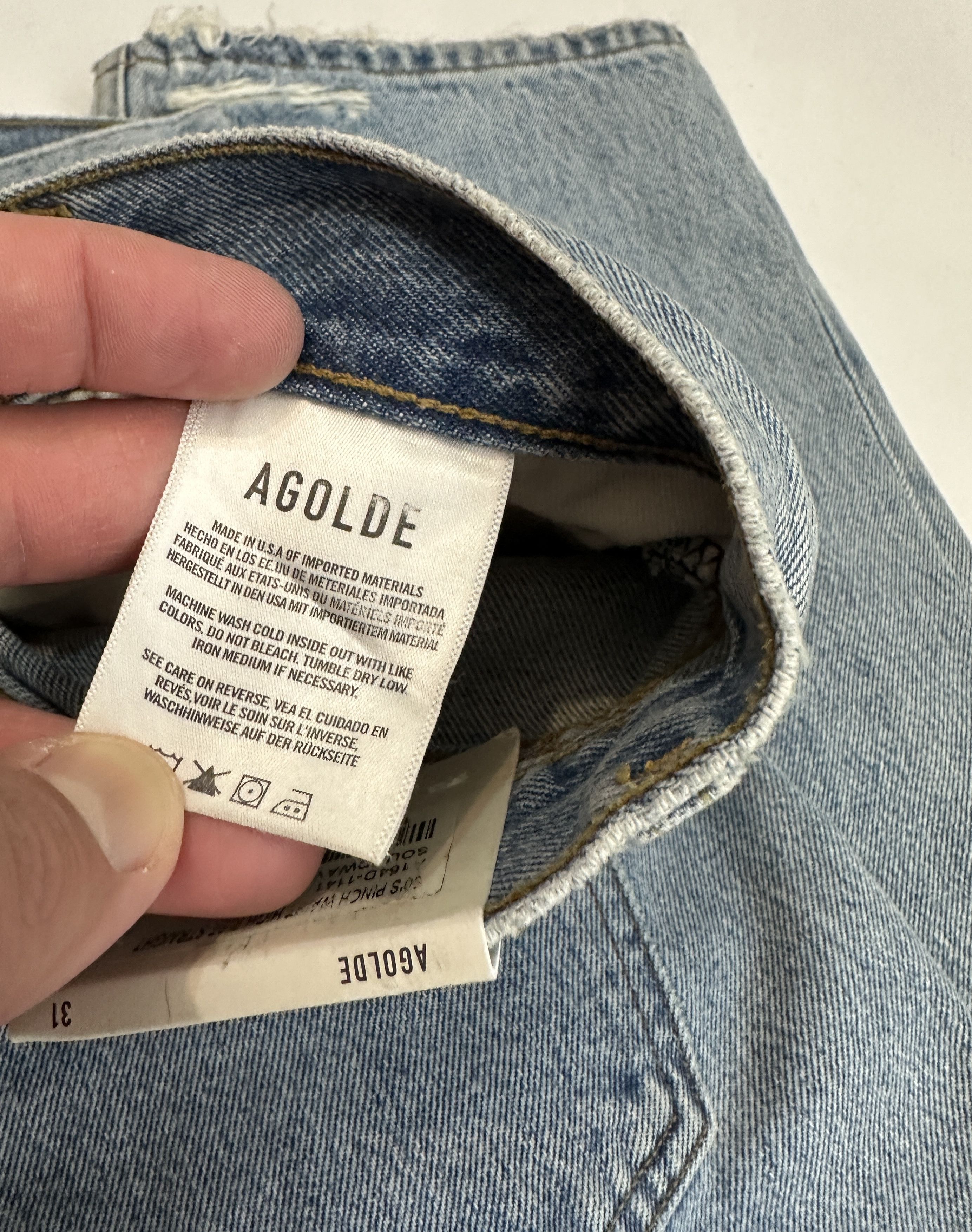 Agolde 90's Pinch Waist high-rise straight jeans Size 31" - 6 Thumbnail