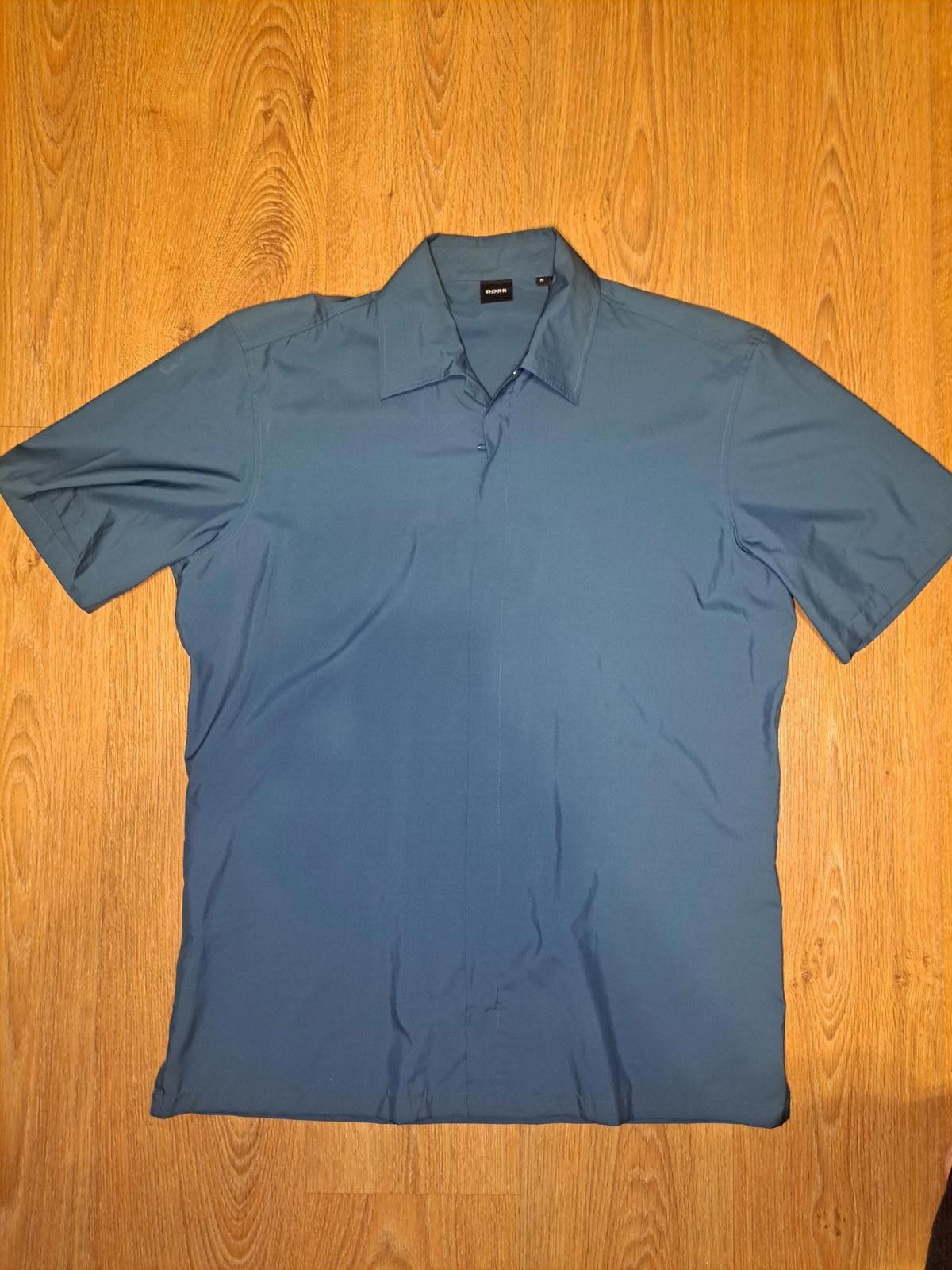 Hugo Boss Hugo Boss Full Zip Shirt Mens Medium Teal Green Nylon Size US M / EU 48-50 / 2 - 1 Thumbnail