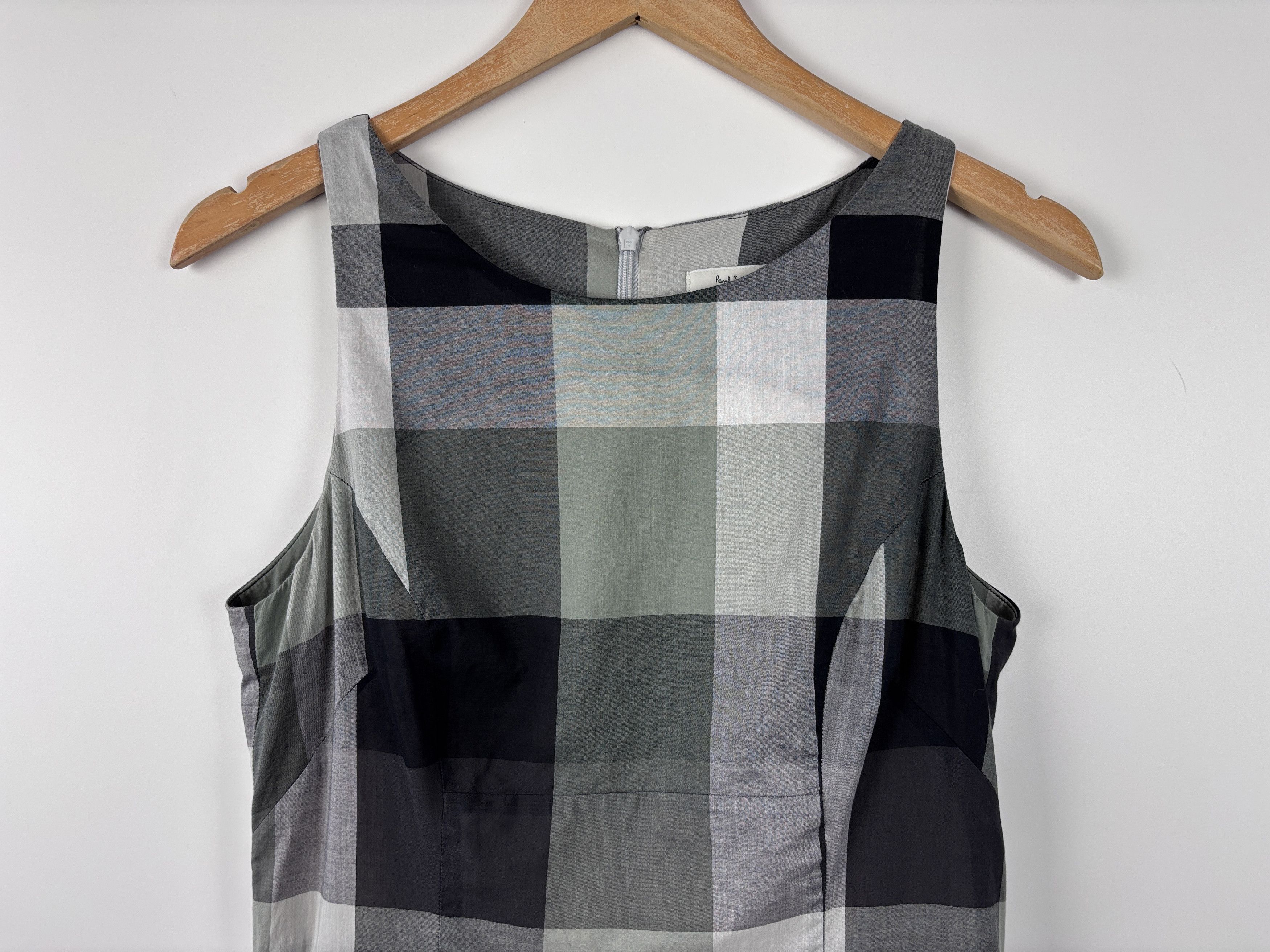 Paul Smith Womens Paul Smith Check Sleeveless Dress Gray Size ~S Size S / US 4 / IT 40 - 2 Thumbnail