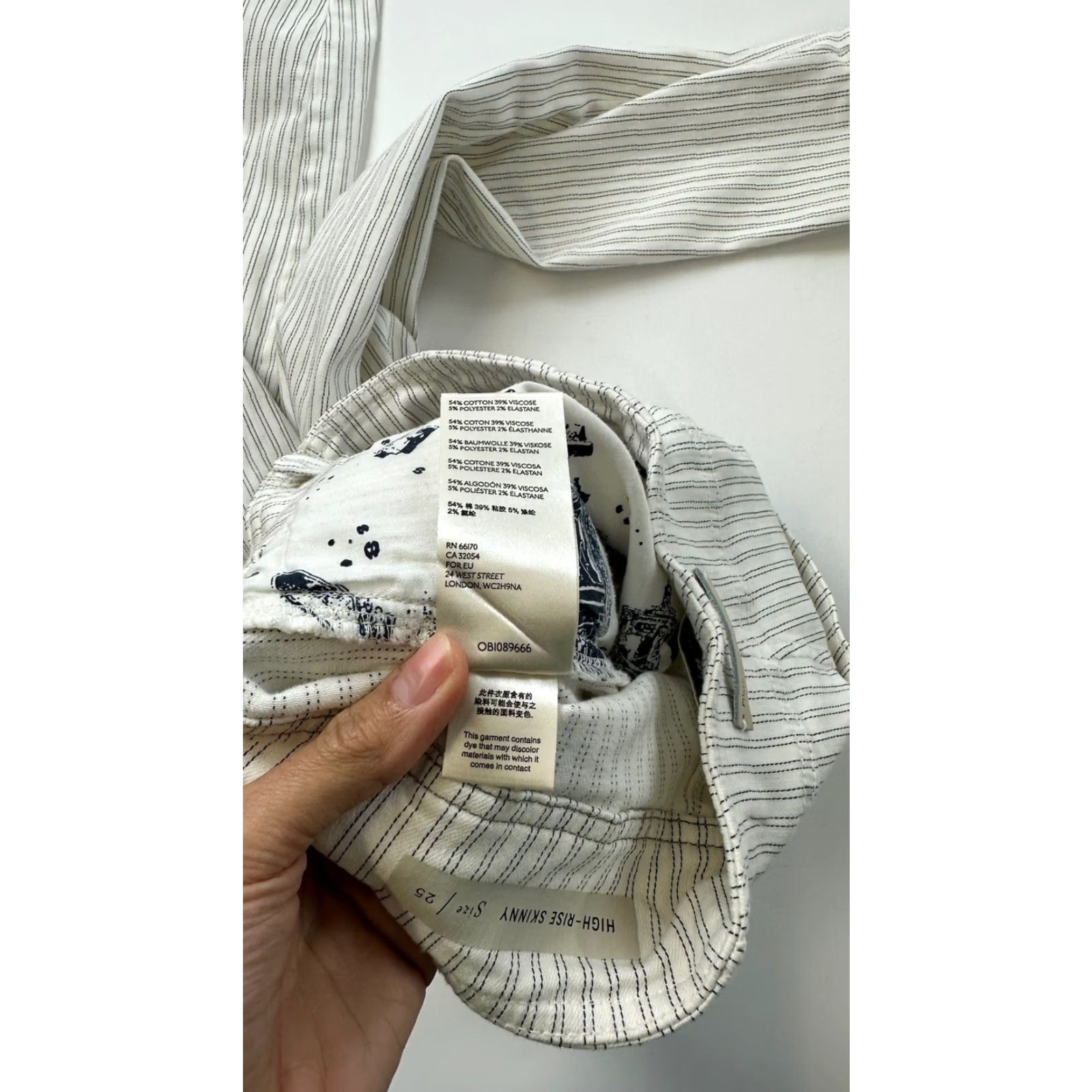 Vintage VINTAGE Pilcro and the Letterpress Pants Womens 25 White Striped High Rise Skinny Jegging Cotton Spandex Pants Women Slim Pockets Zip Button Size 42" / US 20 - 5 Thumbnail