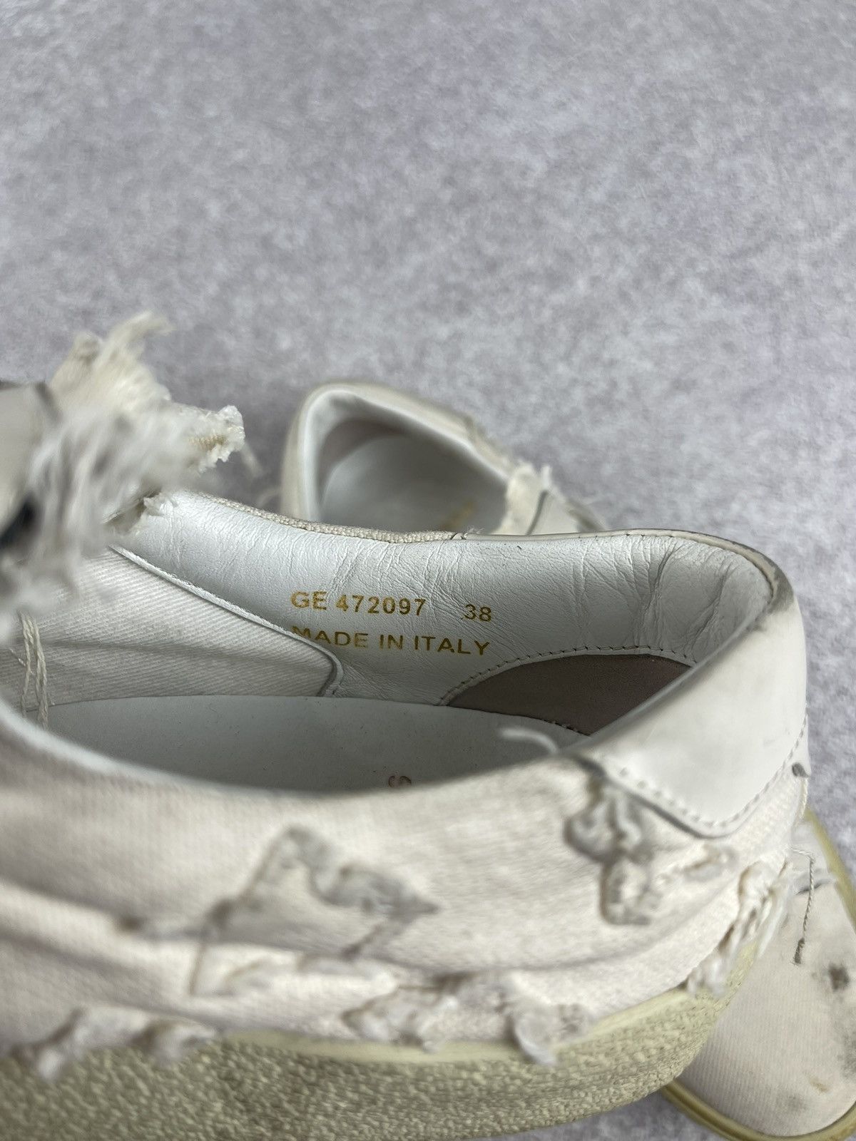 Saint Laurent Paris × Yves Saint Laurent Saint Laurent Paris Distressed Denim Sneakers Size 38 Size US 8 / IT 38 - 21 Thumbnail