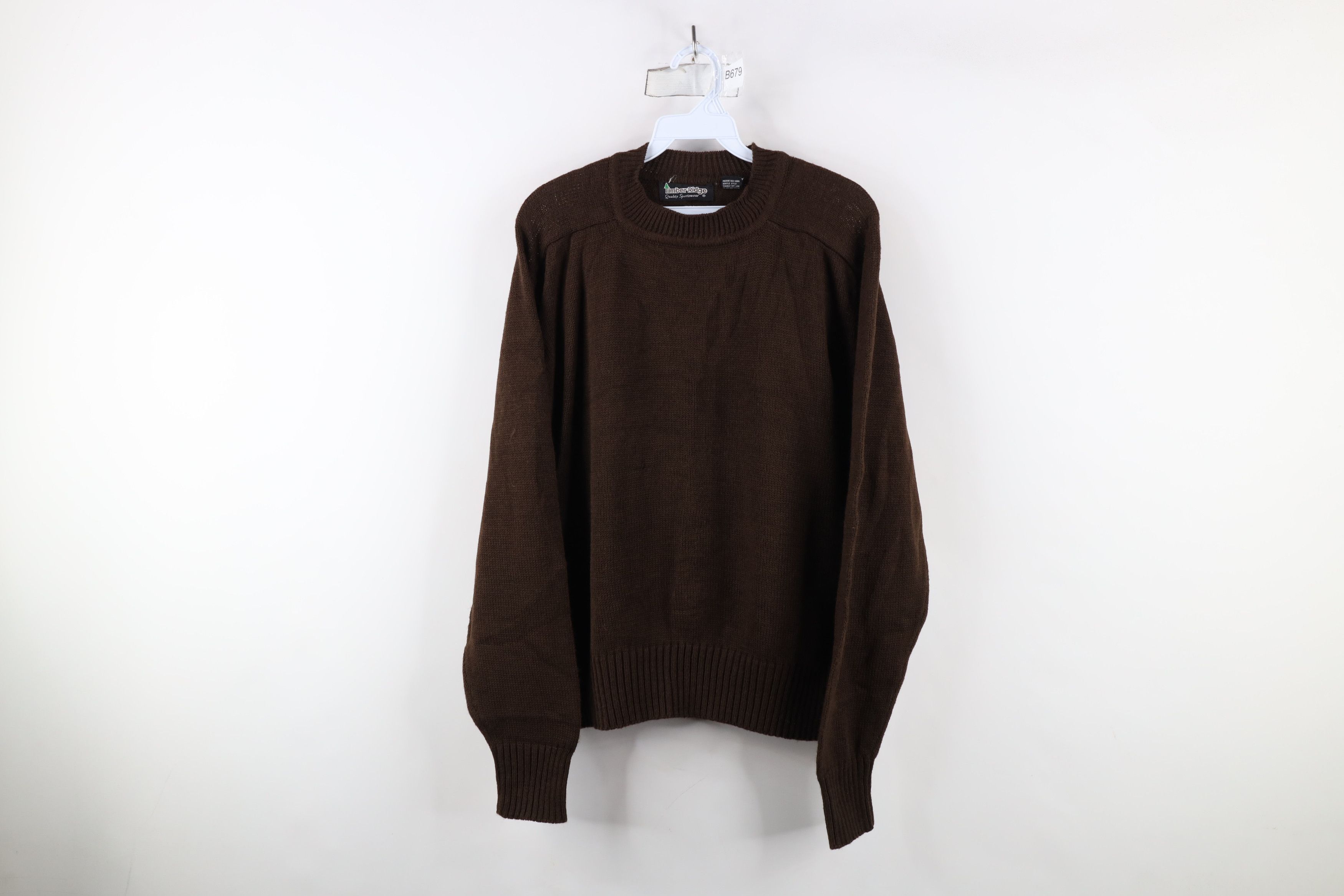 Vintage Vintage 90s Streetwear Knit Crewneck Sweater Brown Acrylic Size US M / EU 48-50 / 2 - 1 Thumbnail