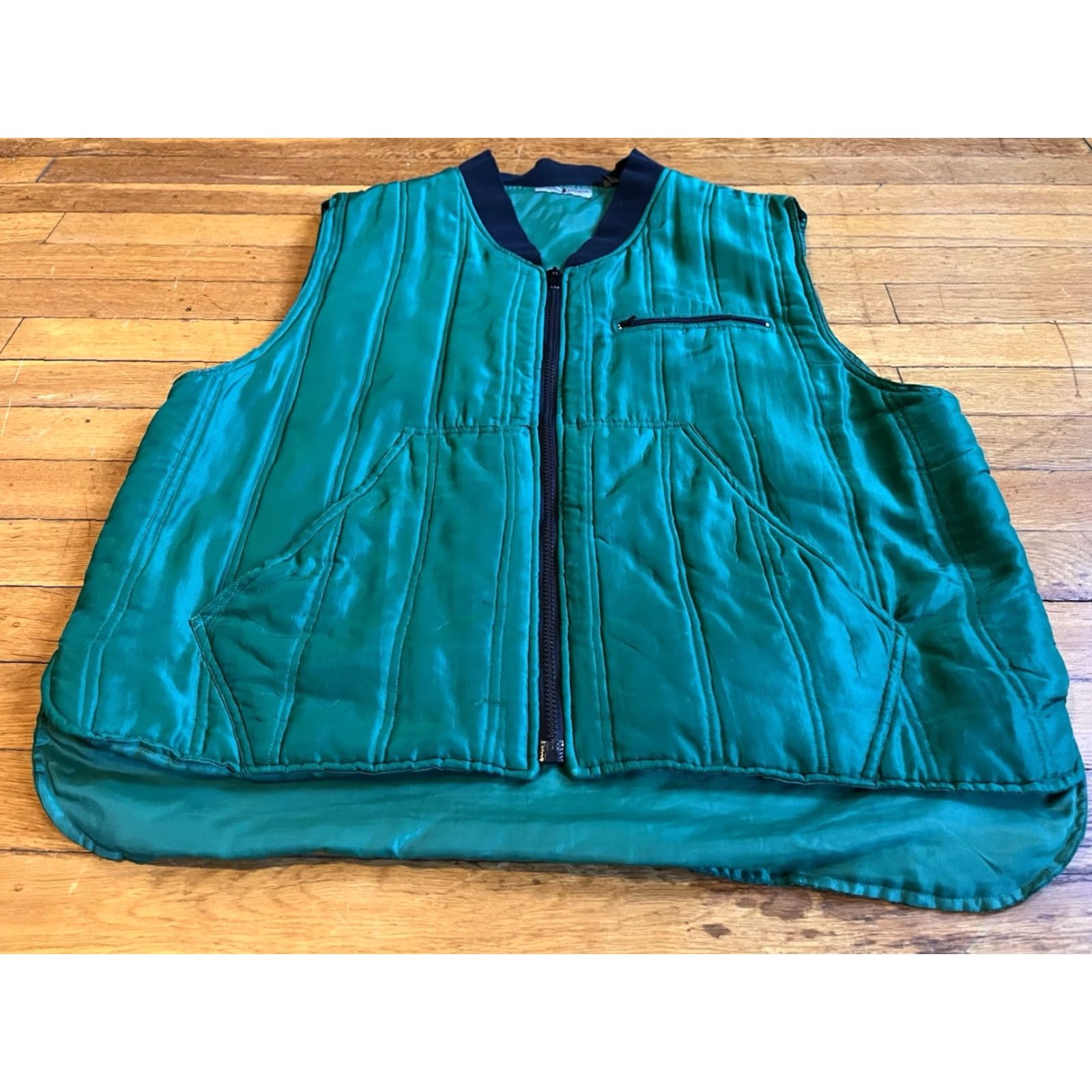 Vintage VINTAGE Robert Stock Silk Puffer Vest Men’s Large Green 80s 90s Size US L / EU 52-54 / 3 - 2 Thumbnail