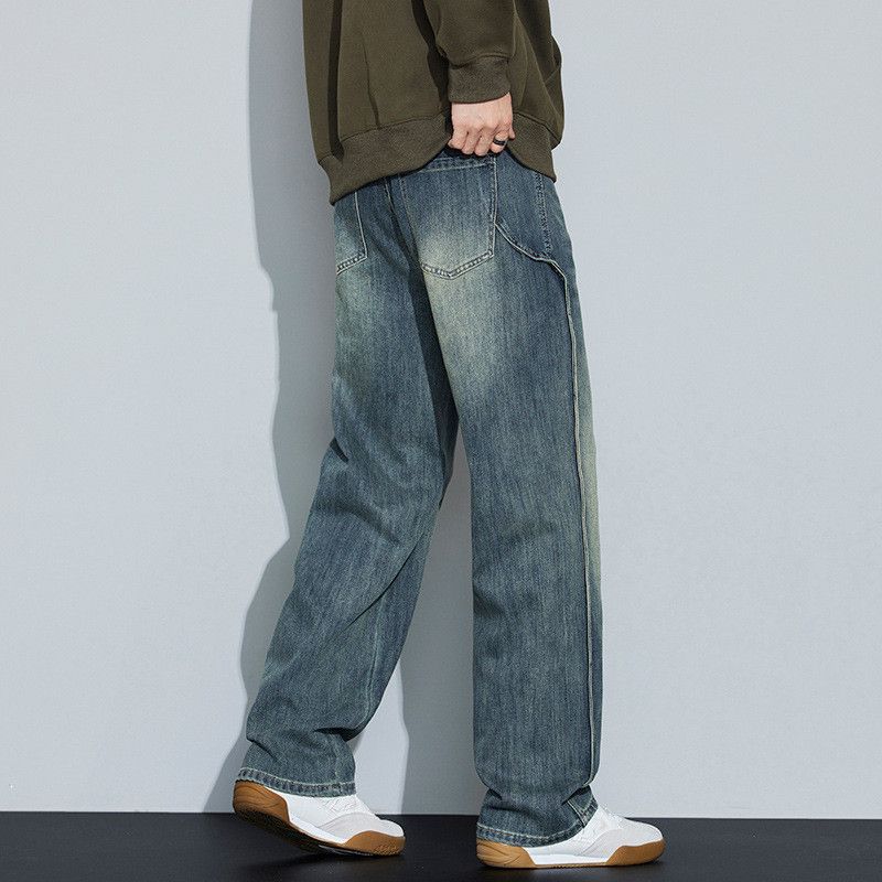 Jean American street men's drawstring loose patchwork jeans Size US 32 / EU 48 - 5 Thumbnail