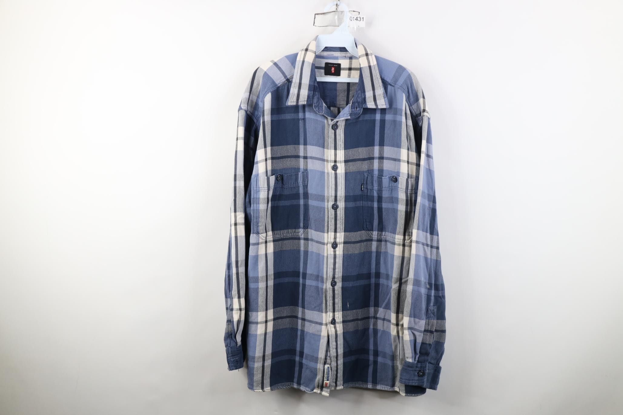 Levi's Vintage 90s Levis Baggy Cotton Flannel Button Shirt Plaid Size US XXL / EU 58 / 5 - 1 Thumbnail