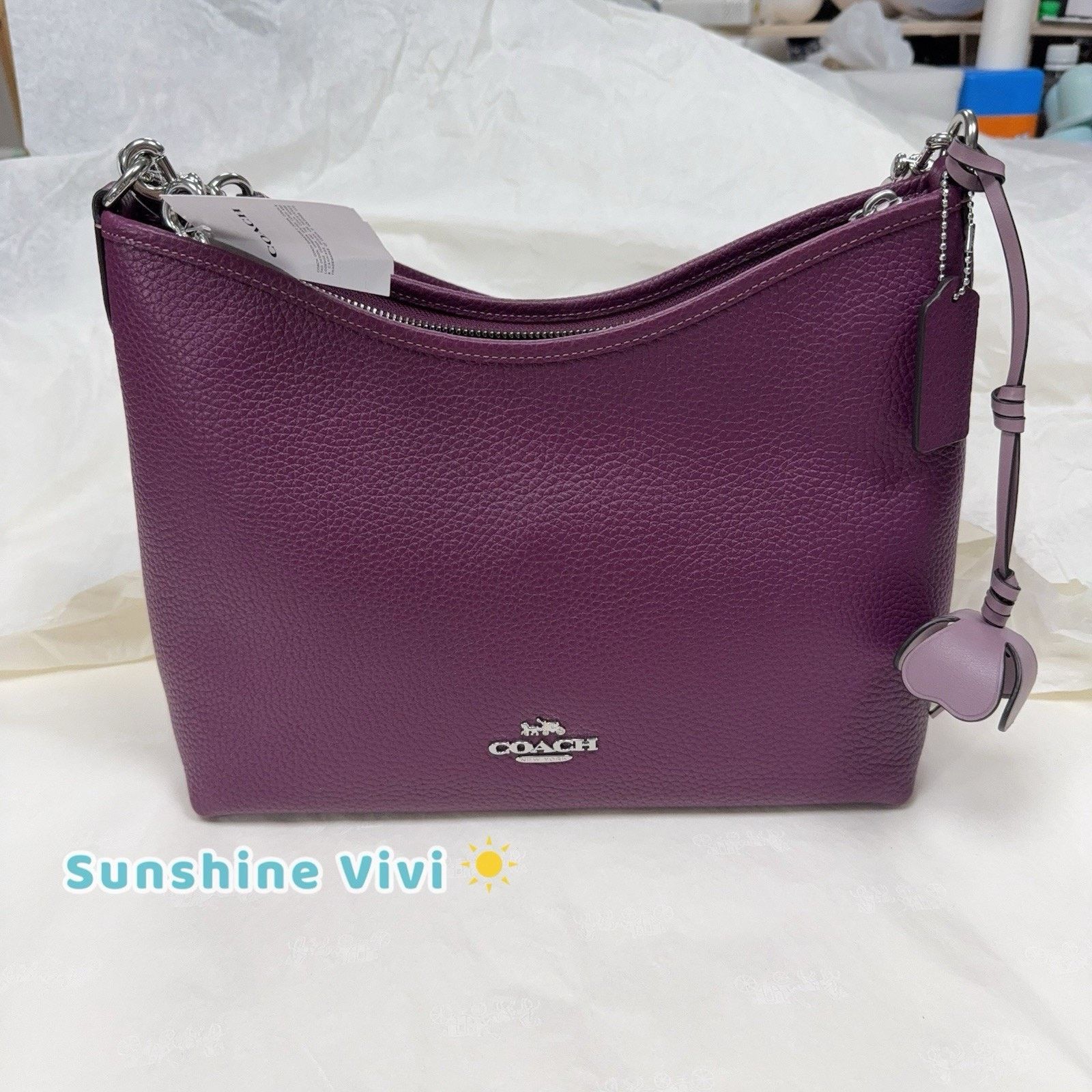 Coach NWT Coach Laurel Shoulder Bag Flower Charm Leather CCE35 Size ONE SIZE - 1 Thumbnail