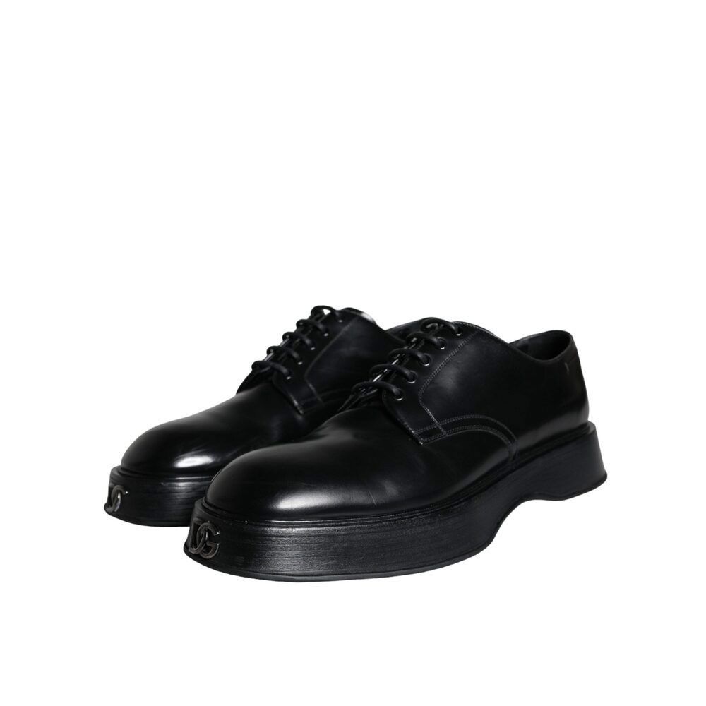 Dolce & Gabbana Dolce & Gabbana Black Calf Leather Derby Formal Dress Shoes Size US 12 / EU 45 - 3 Thumbnail