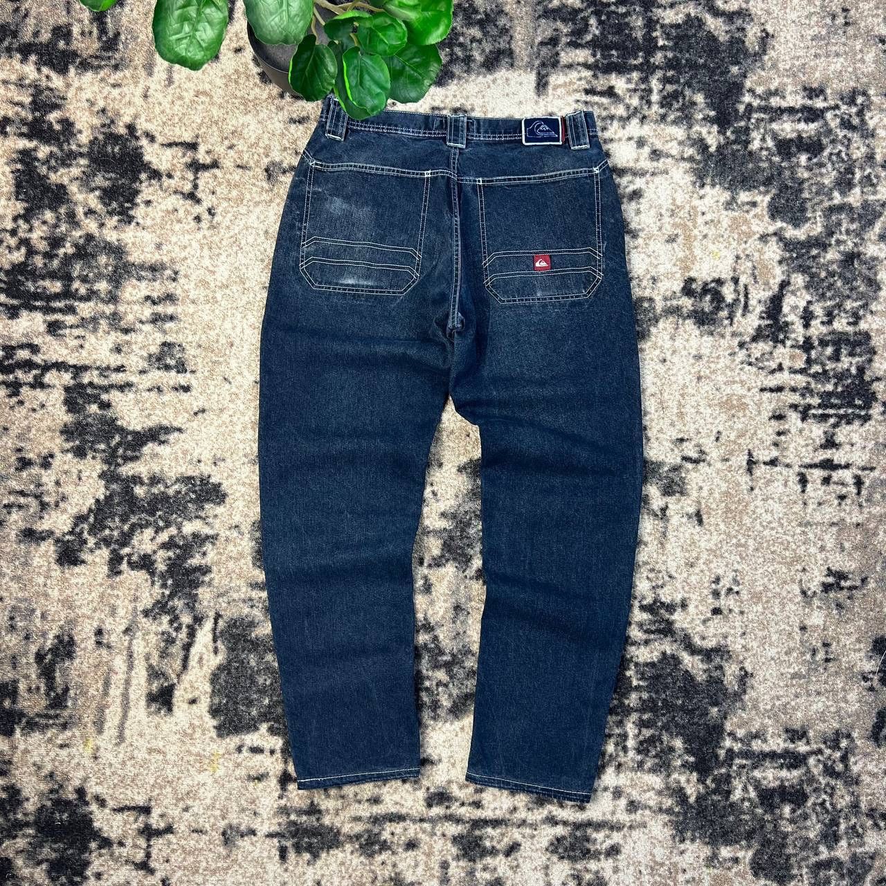 Quiksilver Quiksilver Vintage Y2K Pocket Logo Blue Denim Jeans Size US 34 / EU 50 - 1 Thumbnail