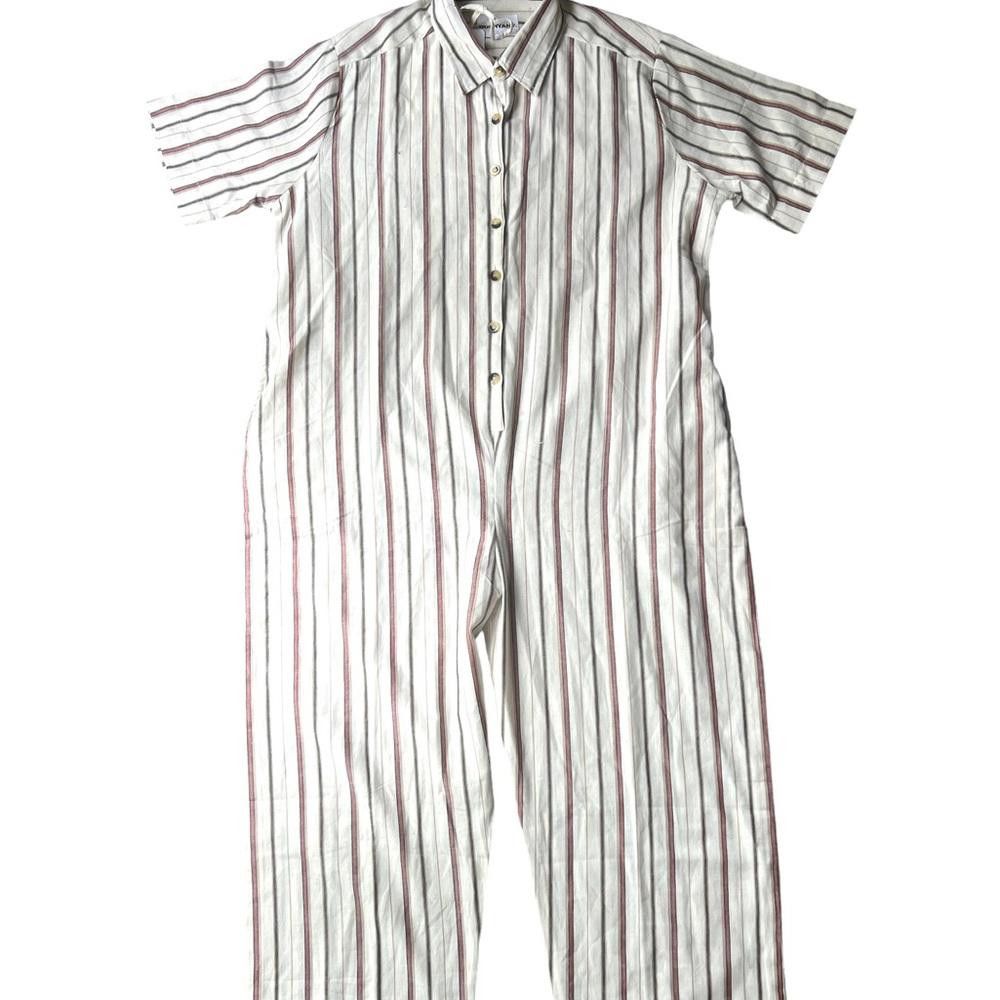 DUSHYANT SARA JUMPSUIT WHITE/RED STRIPES NWT SIZE XL