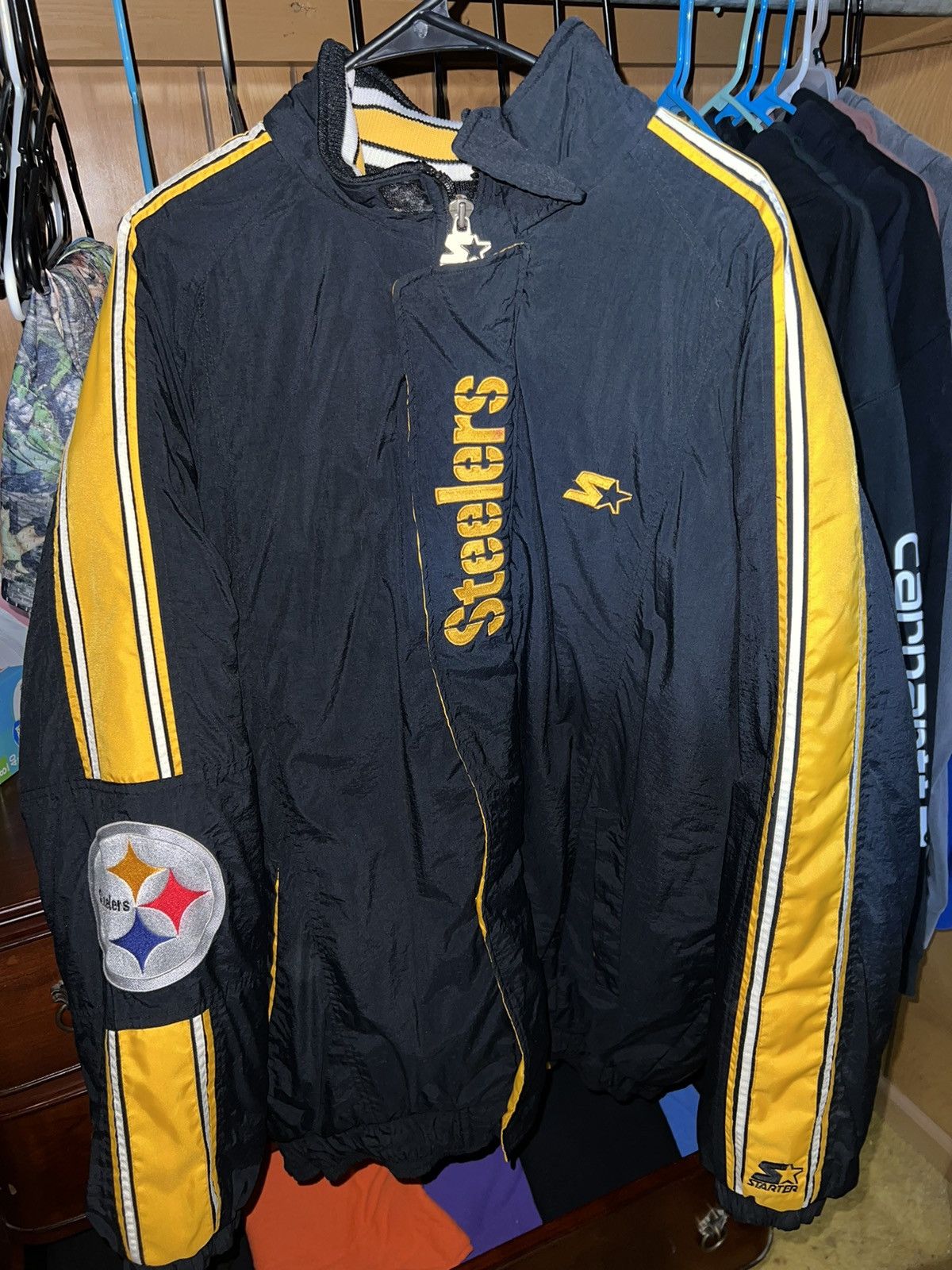 Vintage Pittsburg Steelers Starter NFL Pro Line Puffer Jacket XL outlet Zip Up Black