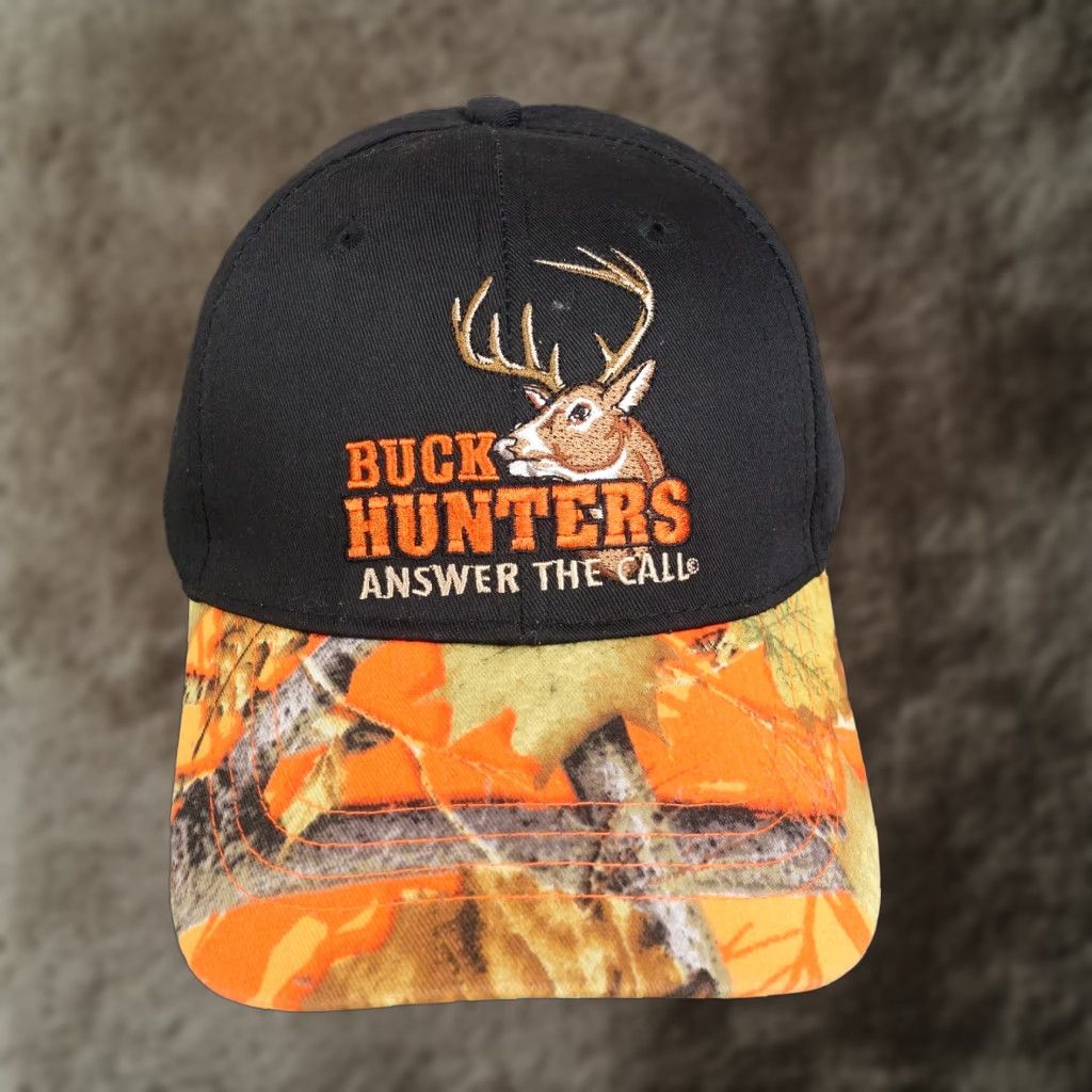 Vintage VINTAGE BUCK HUNTERS BASEBALL HAT CAP Black Camo Adjustable Adult One Size Camouflage Men Womens Boys Girls Size ONE SIZE - 1 Thumbnail