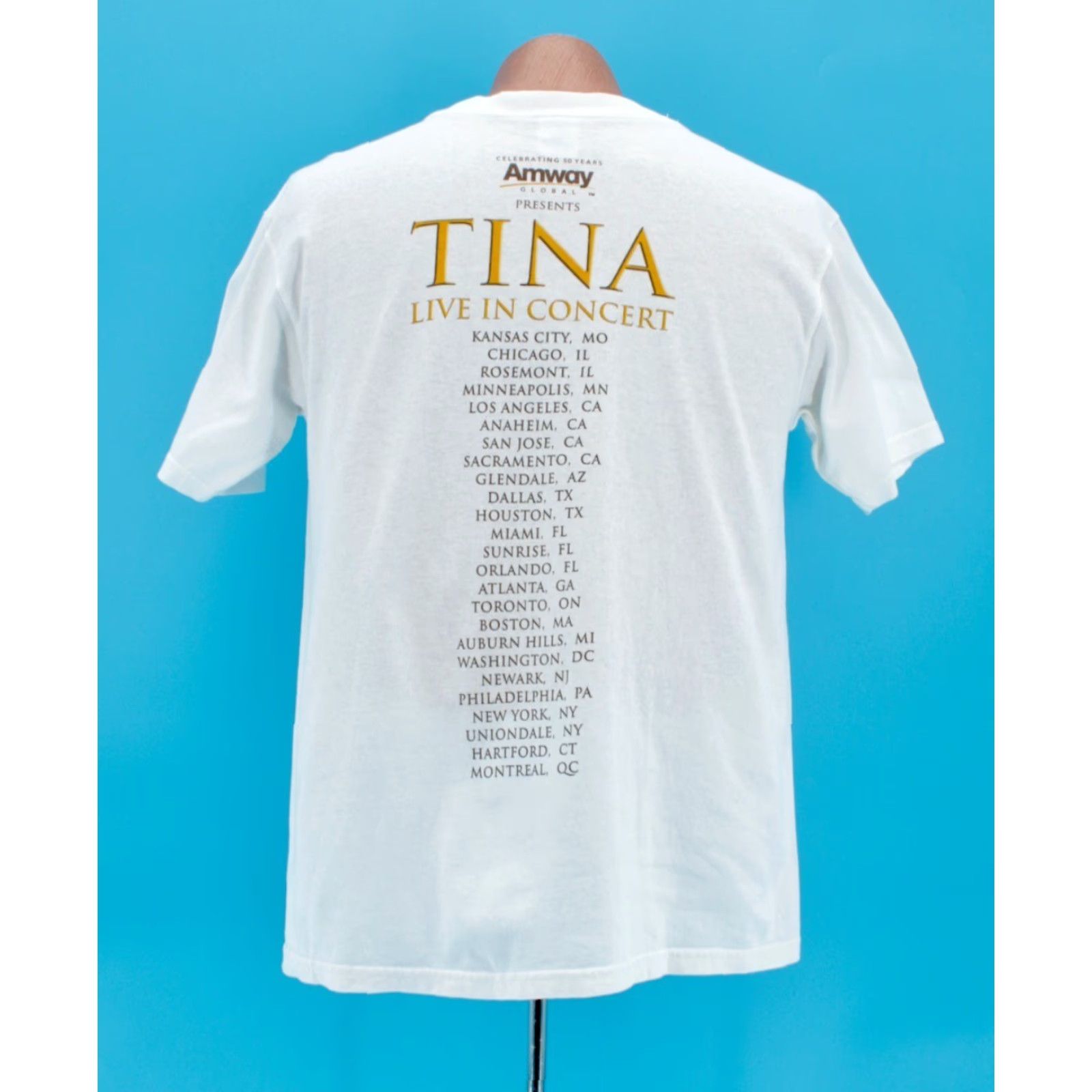 Anvil Nike Mens Y2K White Tina Turner 2008 Tour TShirt Sz M Band Concert T-shirt Size US M / EU 48-50 / 2 - 3 Thumbnail