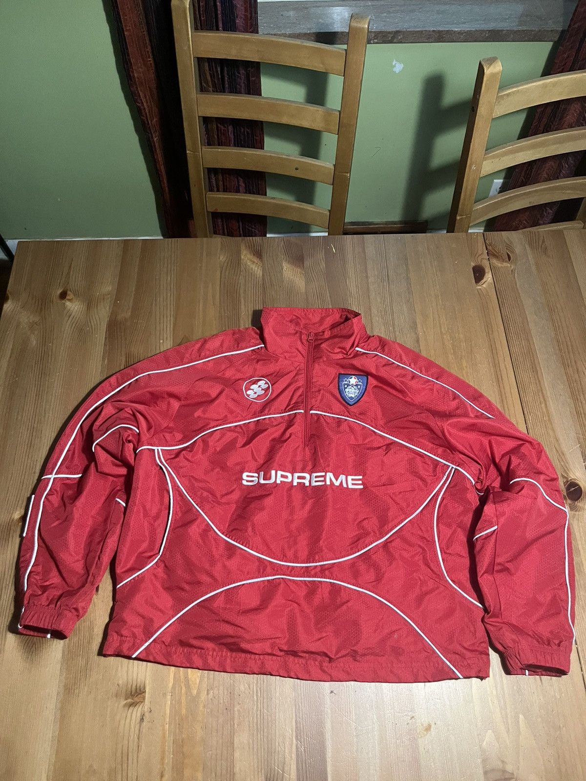 Supreme Supreme Red Reflective Piping Pullover | Grailed