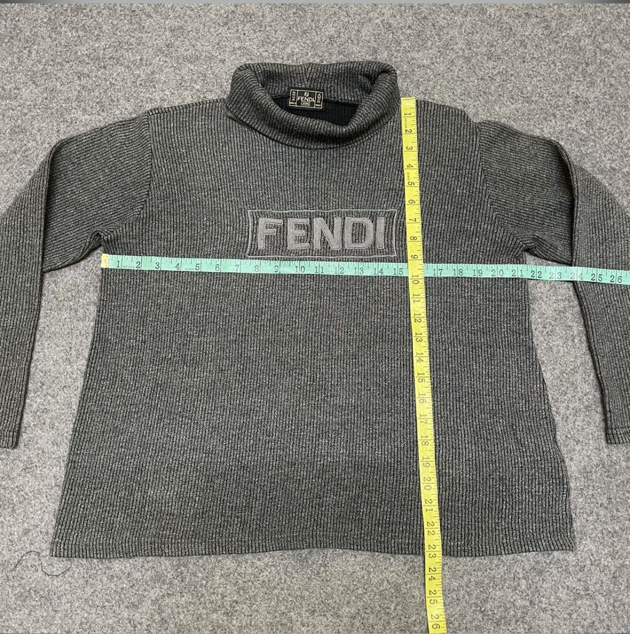 Fendi × Vintage Last Drop🔥Rare🔥FENDI Big Logo Embroidery Long Sleeve Size US L / EU 52-54 / 3 - 12 Thumbnail
