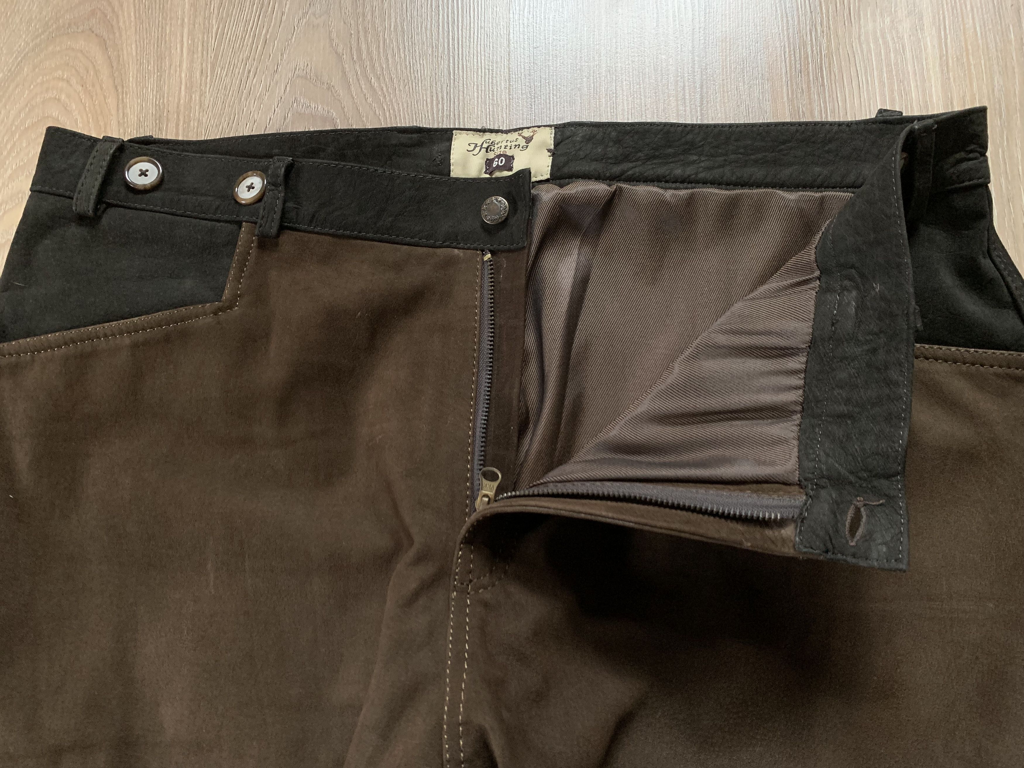 Hunter Vintage Hubertus Hunting Heavy Leather Trousers Pant Size US 44 / EU 60 - 5 Thumbnail