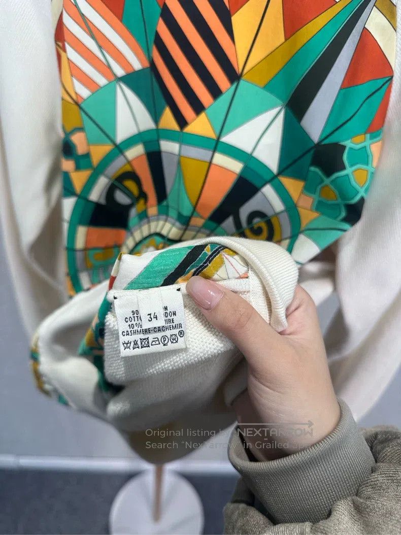 Hermes Hermes Beige Printed Knit Sweater Size XXS / US 00 / IT 34 - 3 Thumbnail