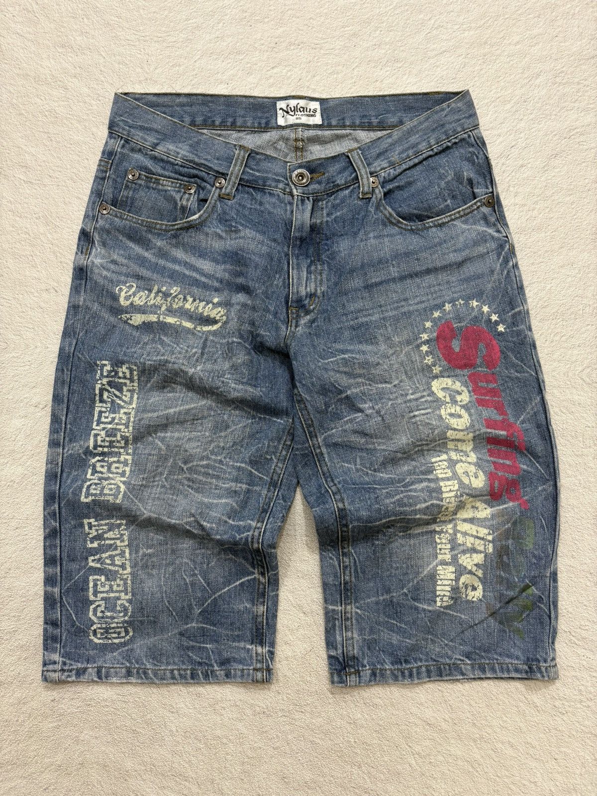 Kapital 2000s Nylus japan poem acid wash Jorts denim Y2k style Size US 31 - 2 Thumbnail