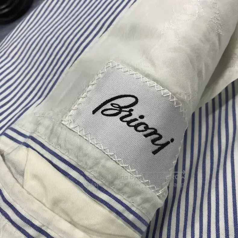 Brioni Brioni Men's Suit, Classic Blue and White Striped Size US L / EU 52-54 / 3 - 5 Thumbnail