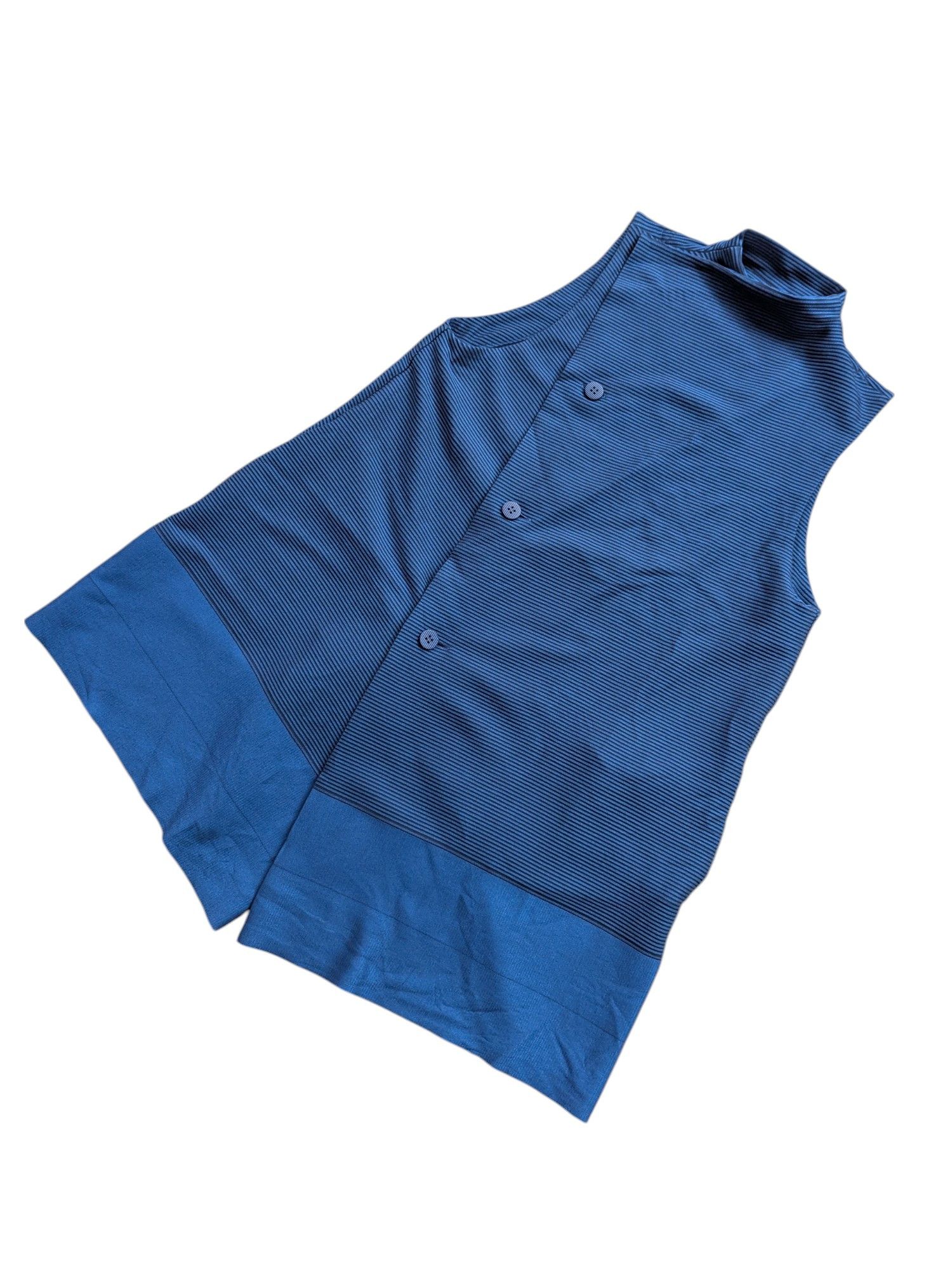 Designer × Issey Miyake Vintage Issey Miyake Sleeveless Blouse Striped Size M / US 6-8 / IT 42-44 - 3 Thumbnail