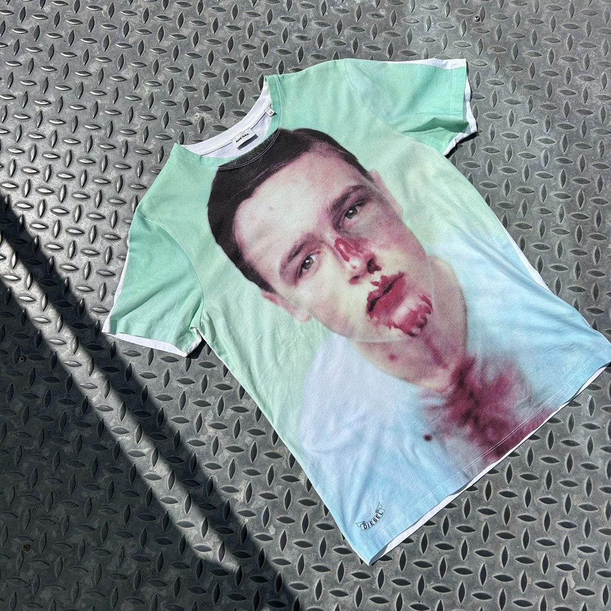 Diesel Diesel Punched Face Blood Overprinted T-shirt sz m Size M / US 6-8 / IT 42-44 - 2 Thumbnail