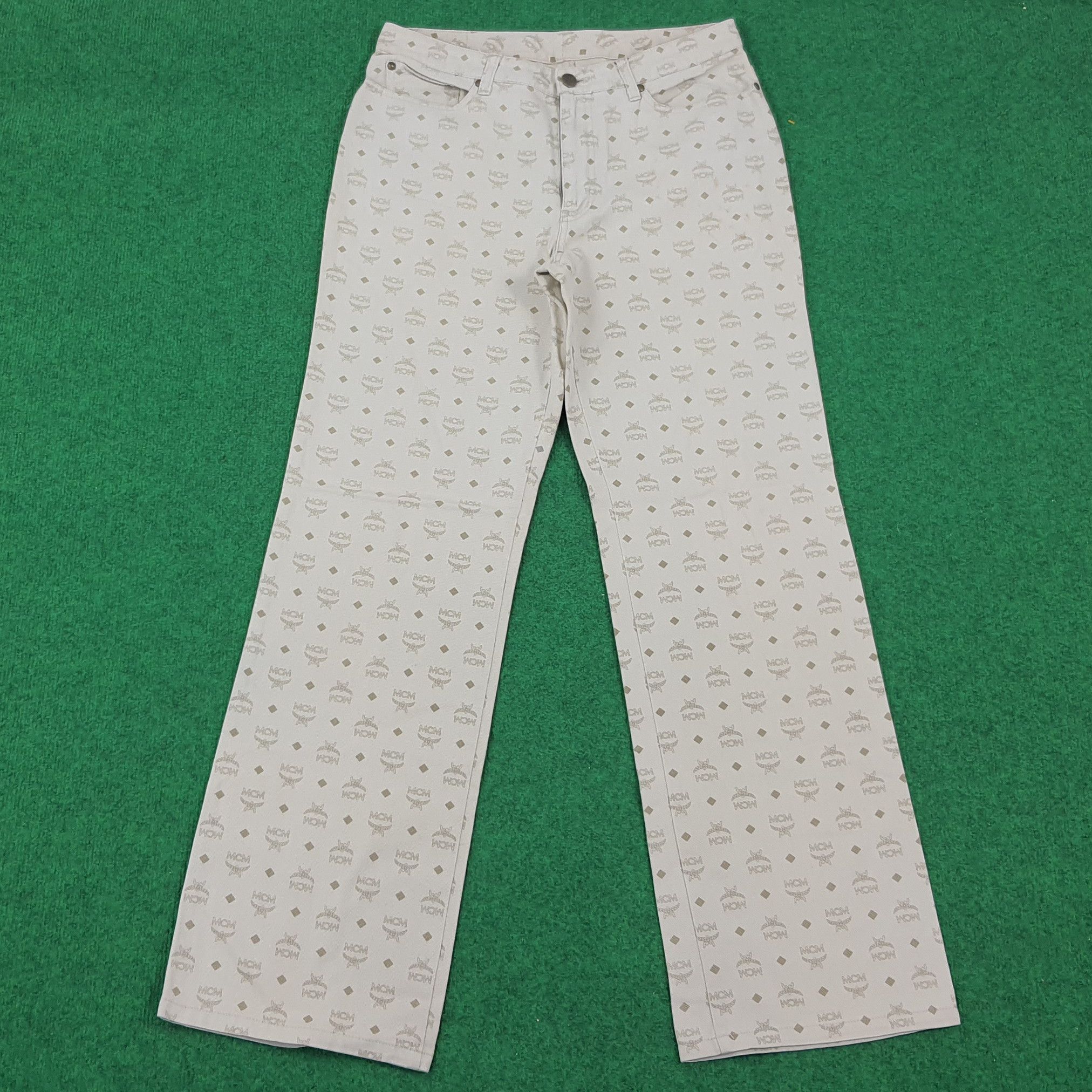 MCM × Vintage Vintage MCM Monogram Casual White Pants Size US 29 - 1 Thumbnail