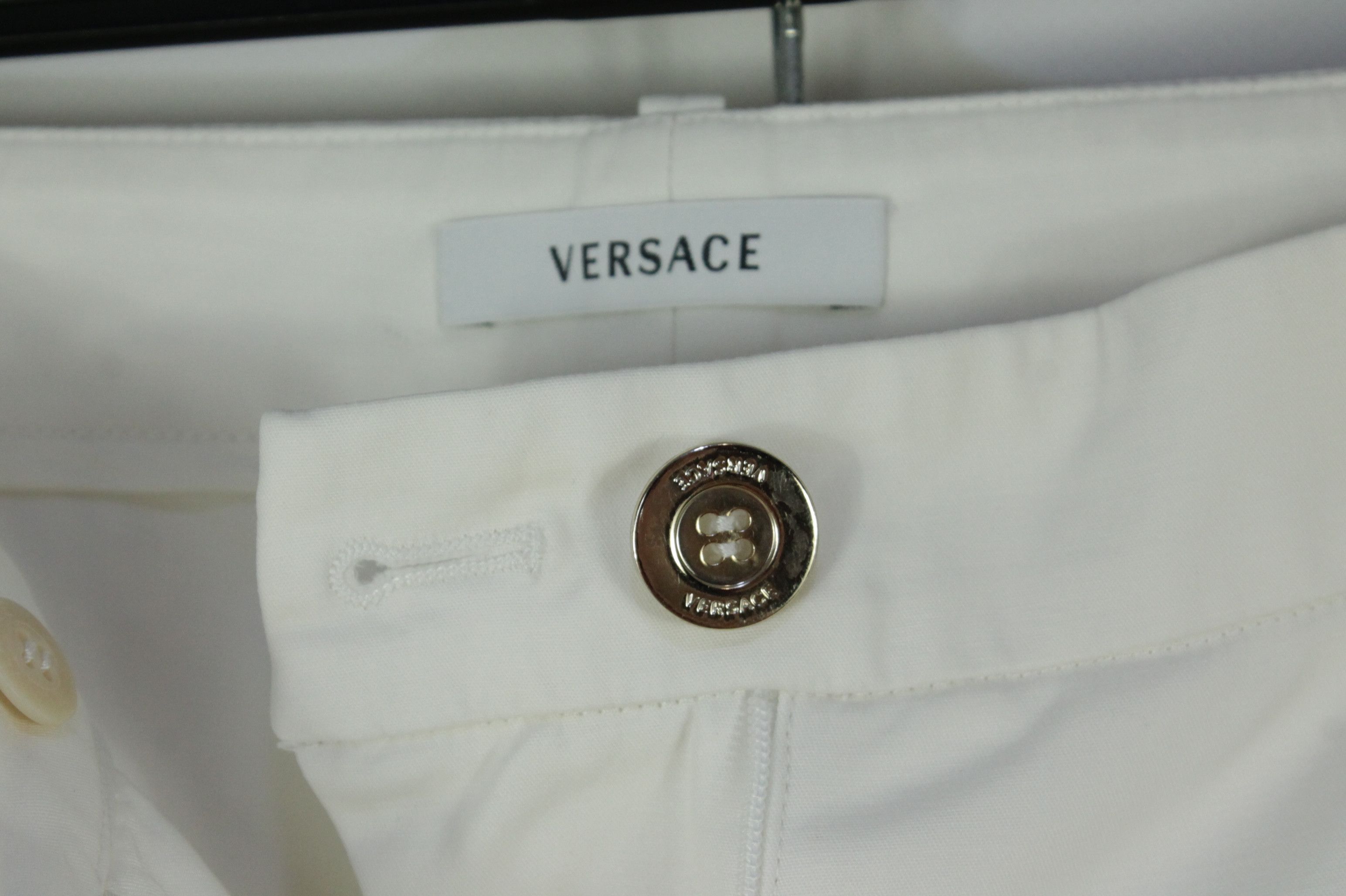 Versace Gianni Versace White Stretch Cotton Tailored Pants Suit Wmns Size XS / US 0-2 / IT 36-38 - 15 Thumbnail