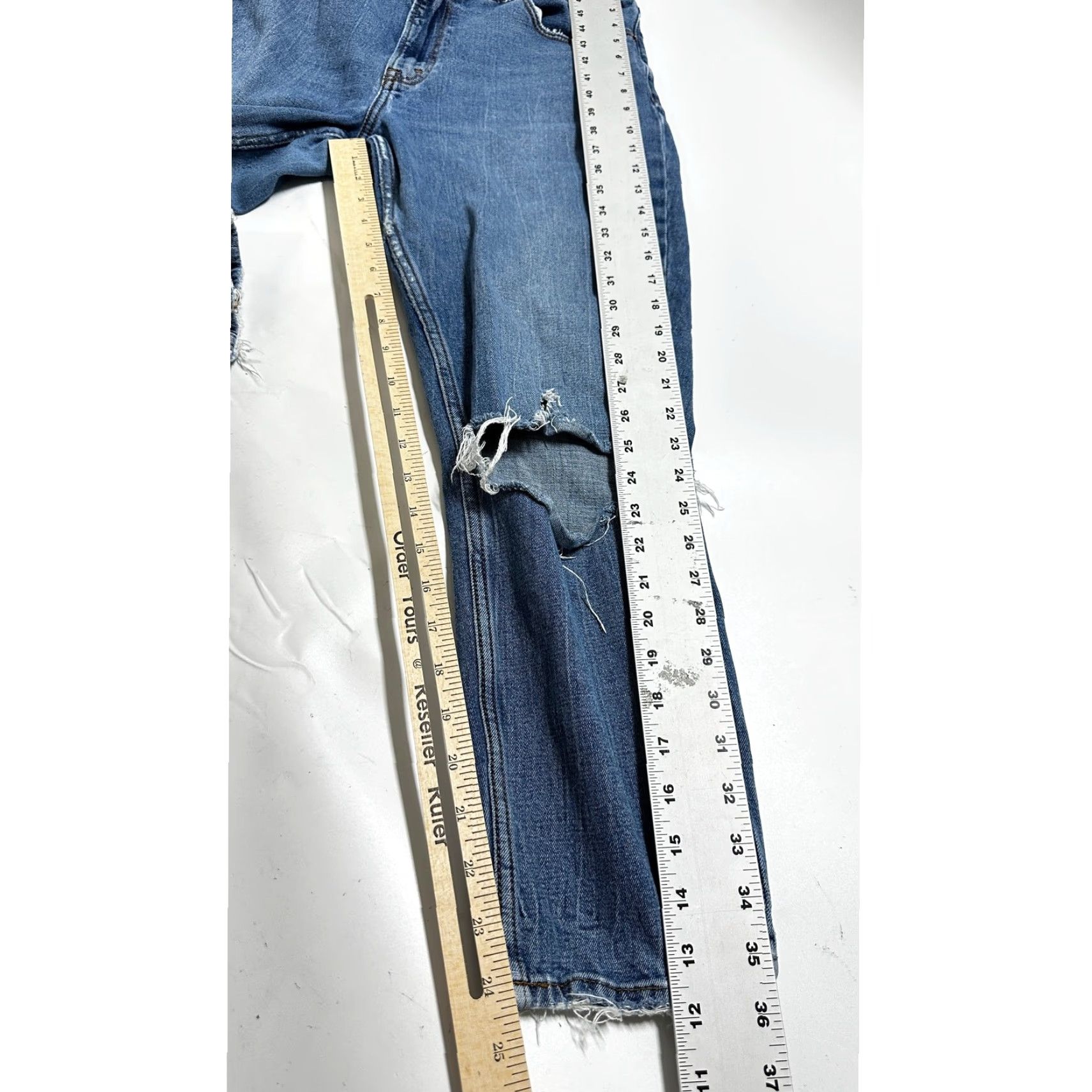 Abercrombie & Fitch VINTAGE Abercrombie & Fitch Jeans Blue Skinny High Rise 12 Women's PILLING RIPPED Size 34" / US 12 / IT 48 - 4 Thumbnail