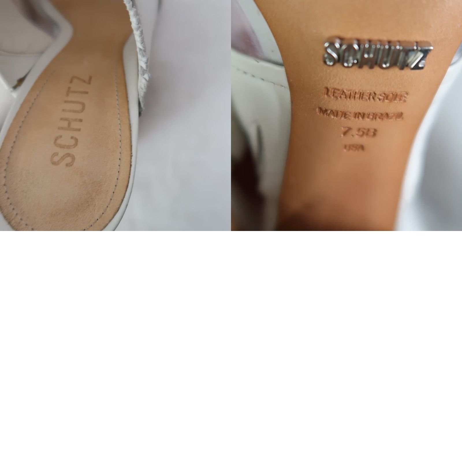SCHUTZ Schutz White Leather Mule Slip-On Heels Sandals Peep Toe Cork 7.5 Womens Size US 8 / IT 38 - 8 Thumbnail
