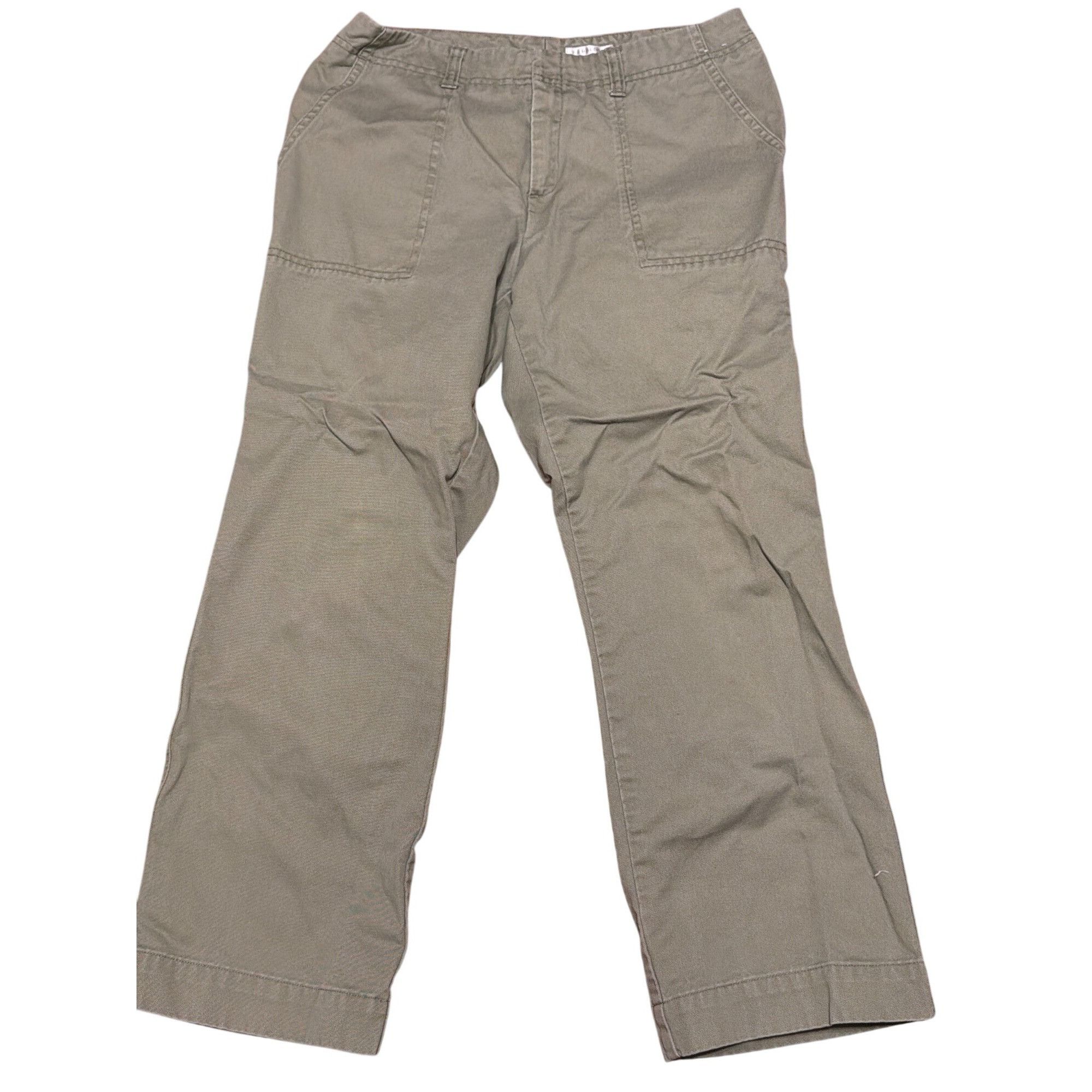 Other Halogen Olive Green Pants Flat Front Cropped 100% Cotton Sli Size 27" / US 4 / IT 40 - 1 Thumbnail