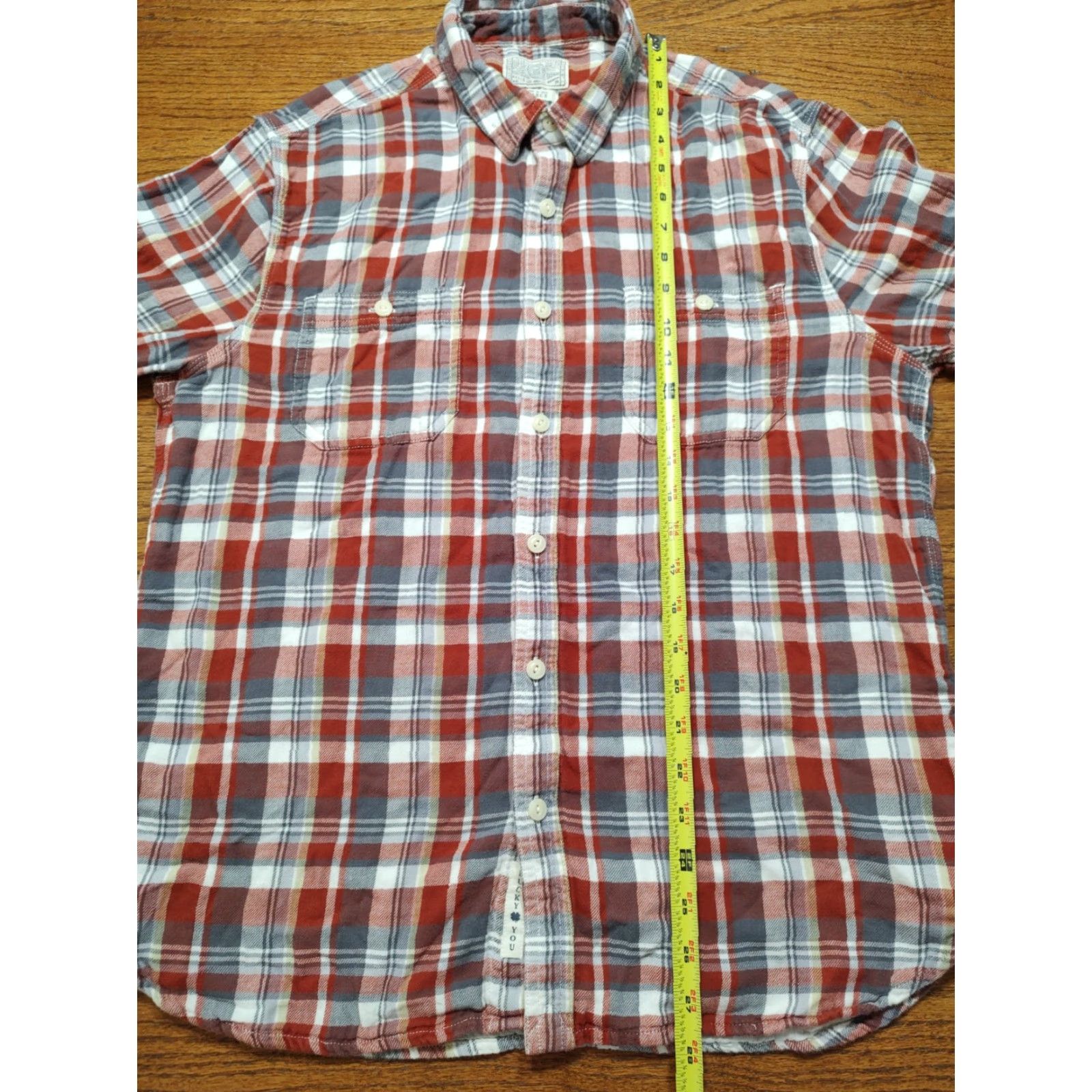 Lucky Brand Lucky Brand Shirt Mens Flannel Red Plaid Long Sleeve Button-Up 44 Chest L Large Classic Western Outdoor Mens Size US L / EU 52-54 / 3 - 6 Thumbnail