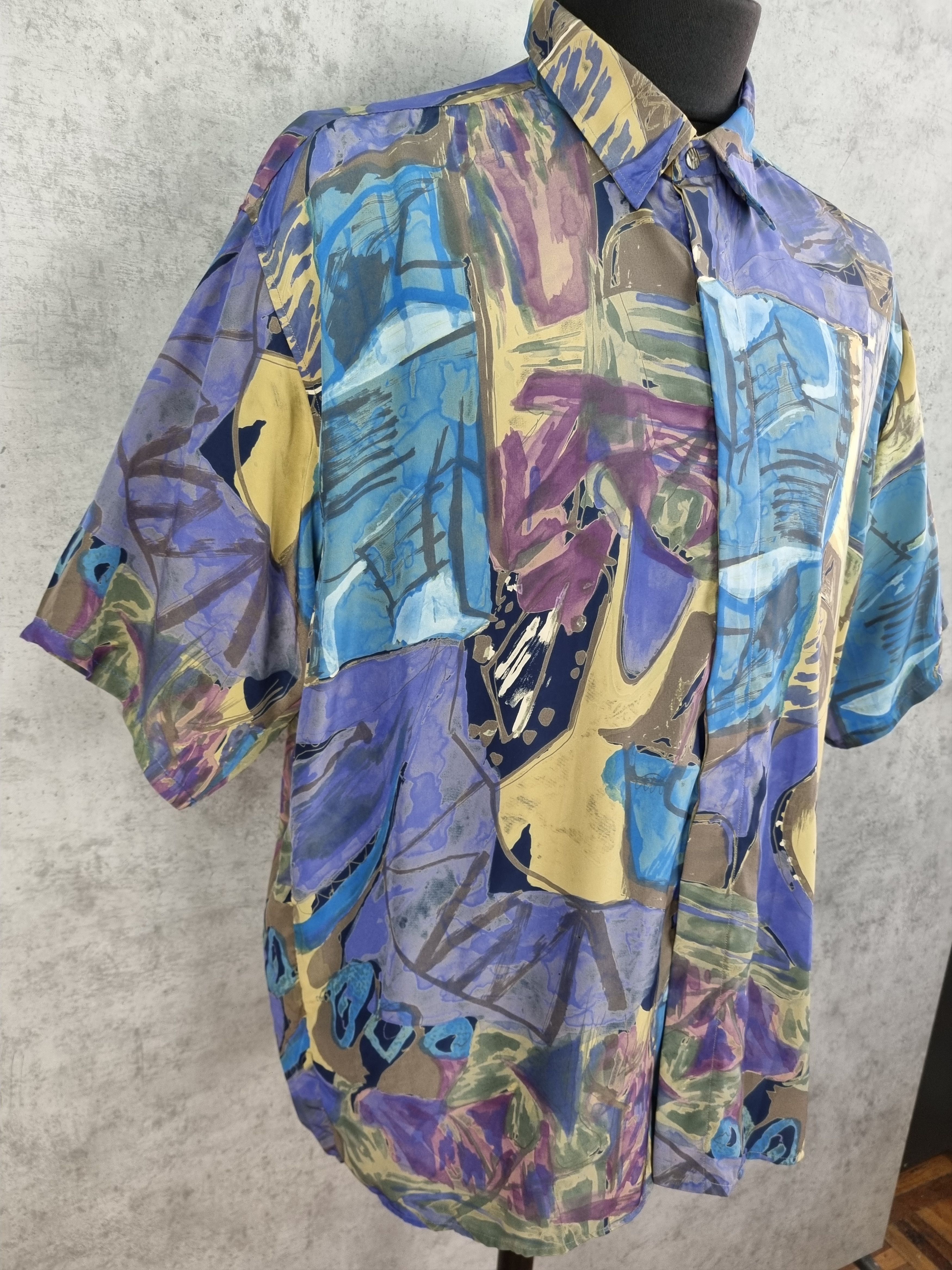 Other 90s Vintage Abstract Design Shirt Feels like SILK Dior Size US XXL / EU 58 / 5 - 7 Thumbnail