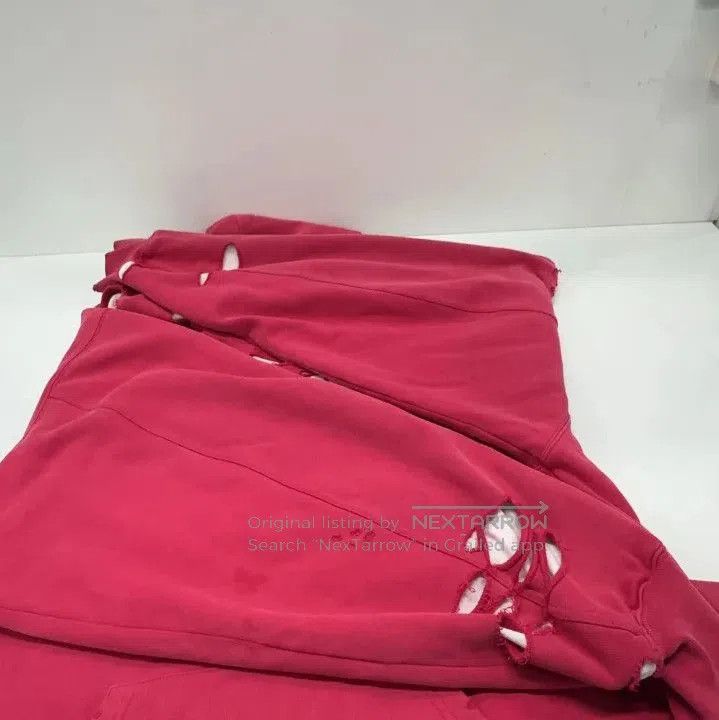 Balenciaga Balenciaga Classic Distressed Red Hooded Sweatshirt. Size US XXS / EU 40 - 2 Thumbnail