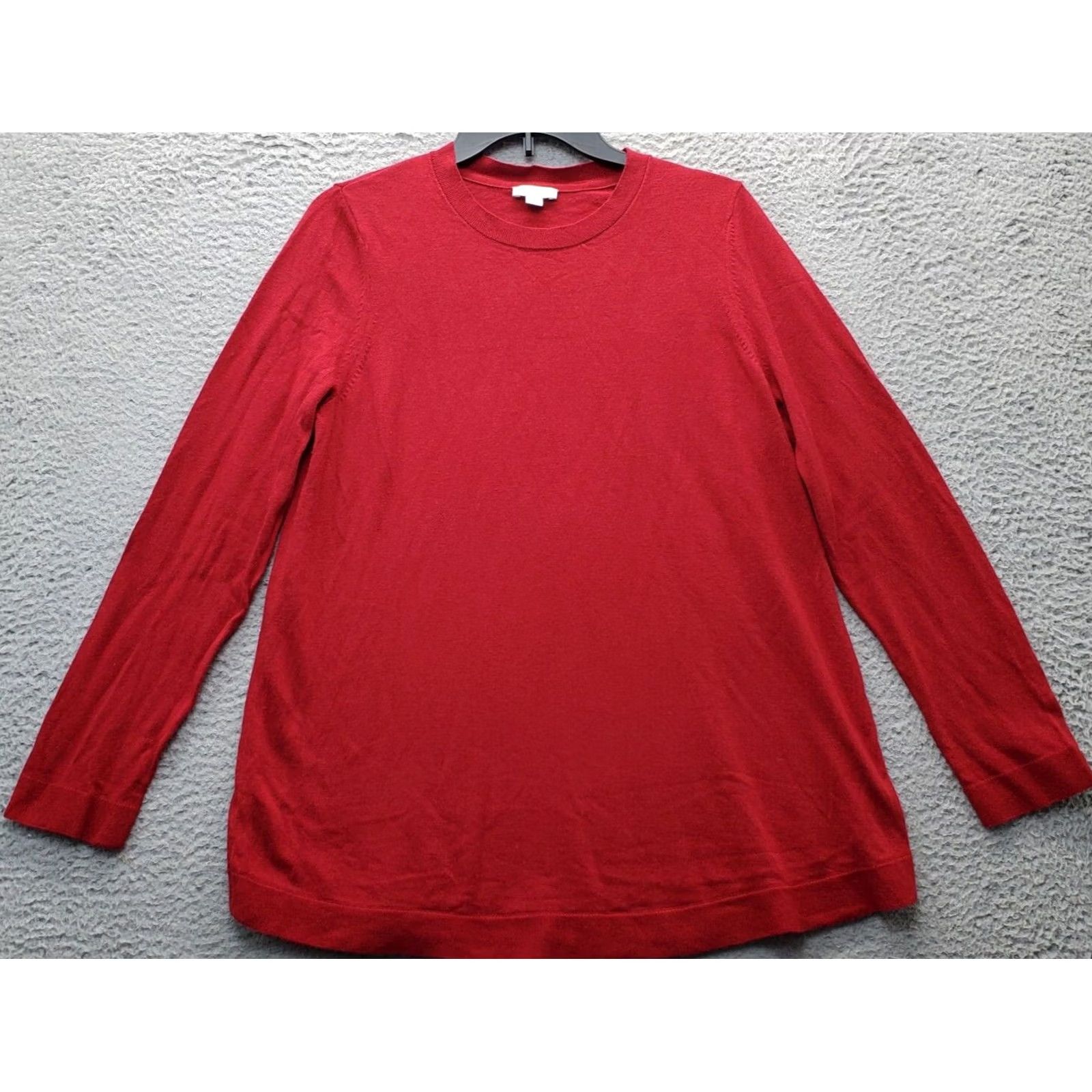 J. Jill J. Jill Sweater Womens Size M Red Solid Tight Knit Pullover Raglan Hem & Cuff Knitwear Size M / US 6-8 / IT 42-44 - 2 Thumbnail
