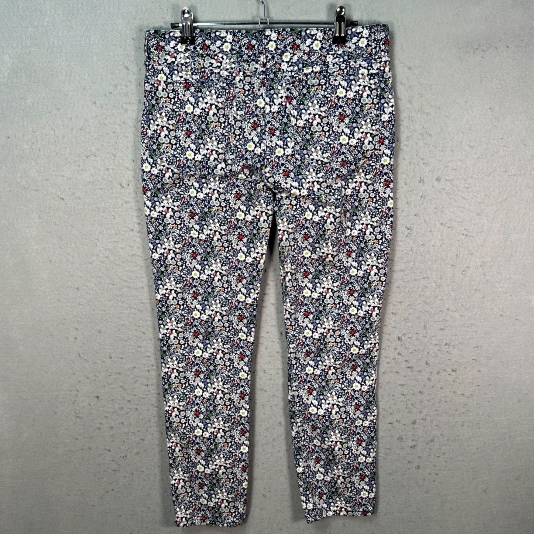 J.Crew J.CREW Toothpick Ankle Pants Floral Print Cotton Blend Skinny 28 Blue Womens Jeans Pants Size 28 Inseam 27""" Size 28" / US 6 / IT 42 - 2 Thumbnail