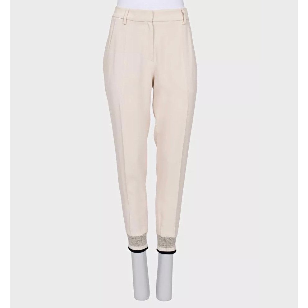 Brunello Cucinelli Brunello Cucinelli White Tapered Trousers - Size 42\M Size 28" / US 6 / IT 42 - 1 Thumbnail