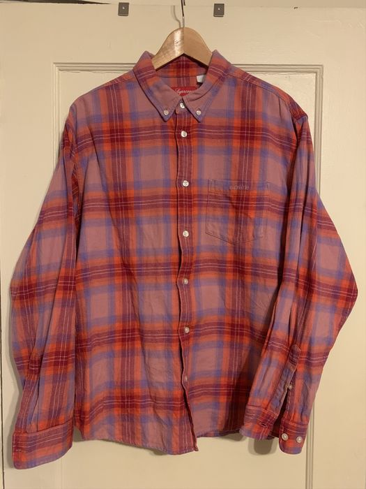 Supreme Brushed Plaid Flannel Shirt | Grailed