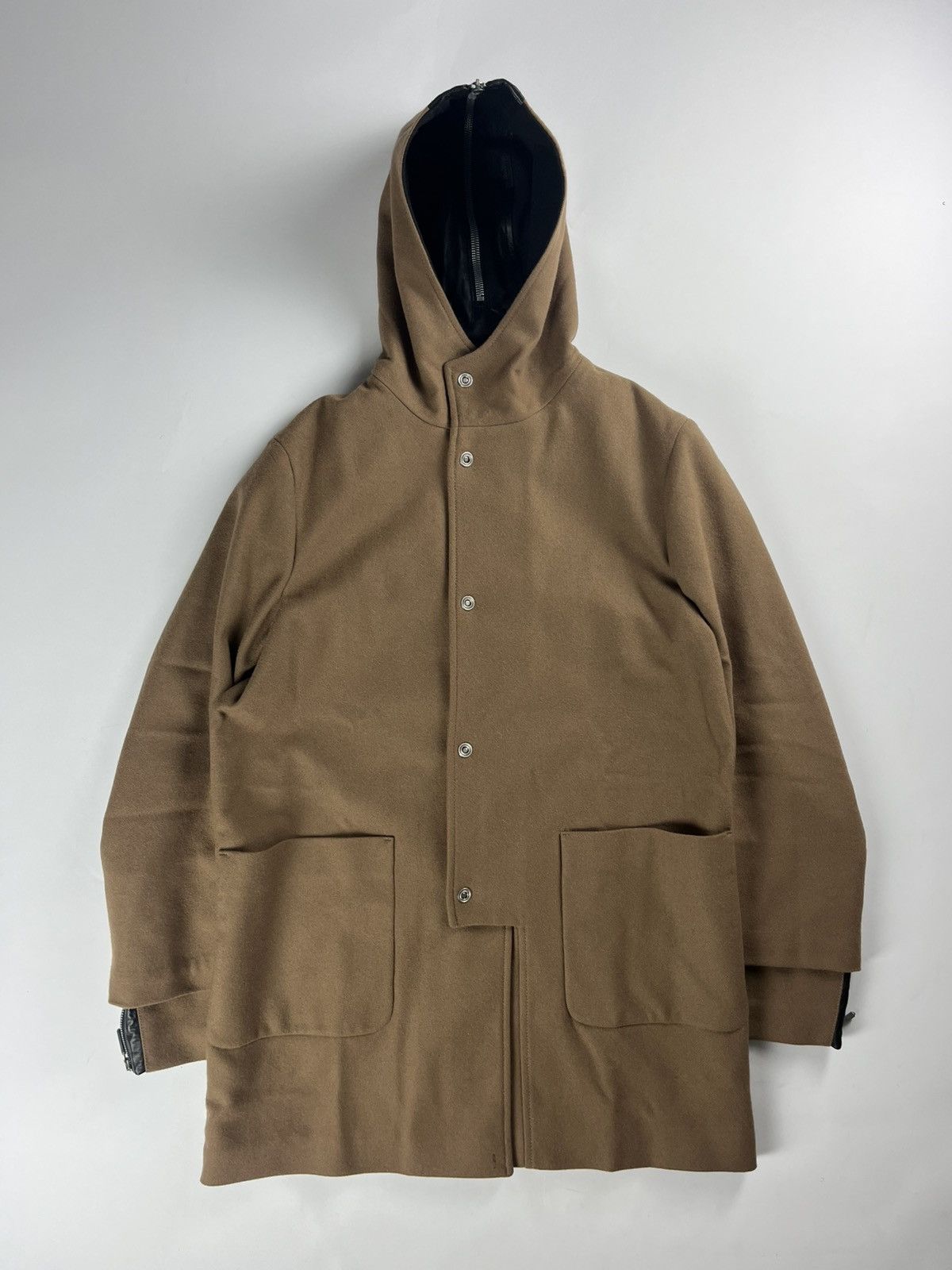 Balenciaga Balenciaga Leather Trimmed Multi-Zip Camel Coat FW 2011 Size US M / EU 48-50 / 2 - 1 Thumbnail