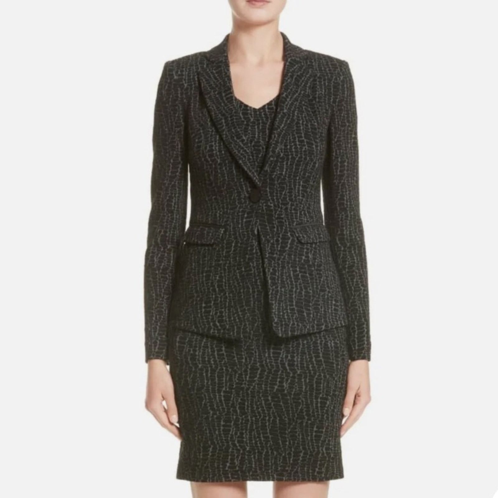 Armani Collezioni Armani Collezioni Snakeskin Print Long Sleeve Blazer Sz 10 Size L / US 10 / IT 46 - 1 Thumbnail